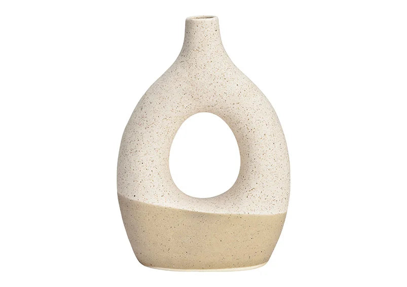 Porzellanvase für Trockenblumen | beige