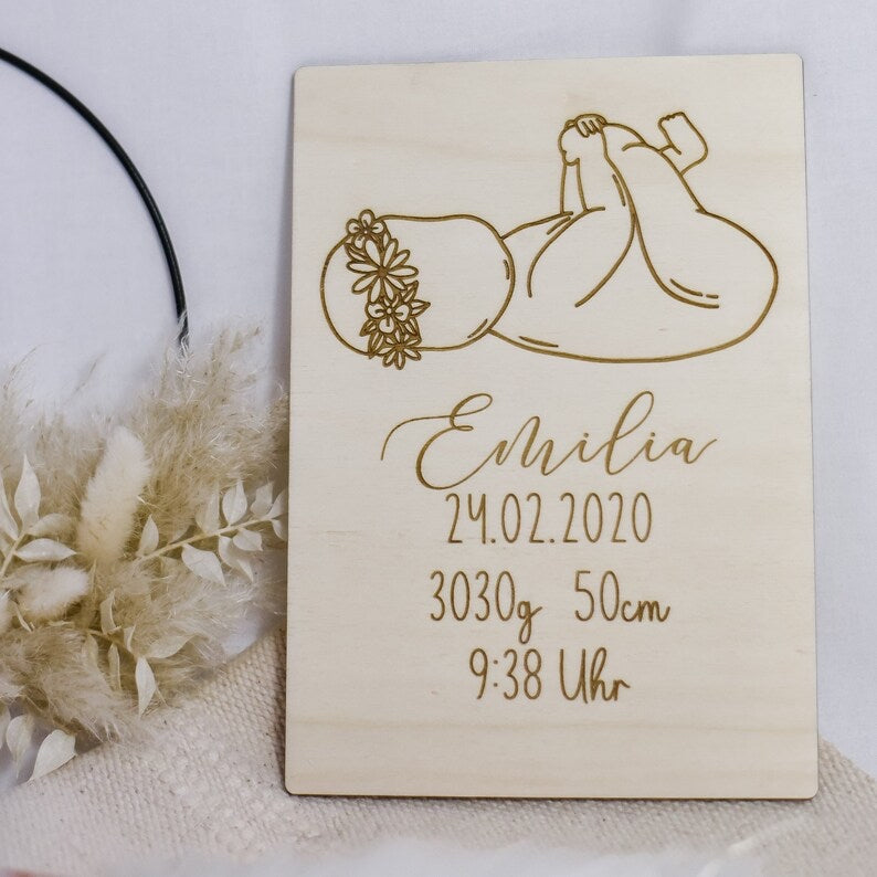 Geburtserinnerung floral | Erinnerung an die Geburt | zur Geburt