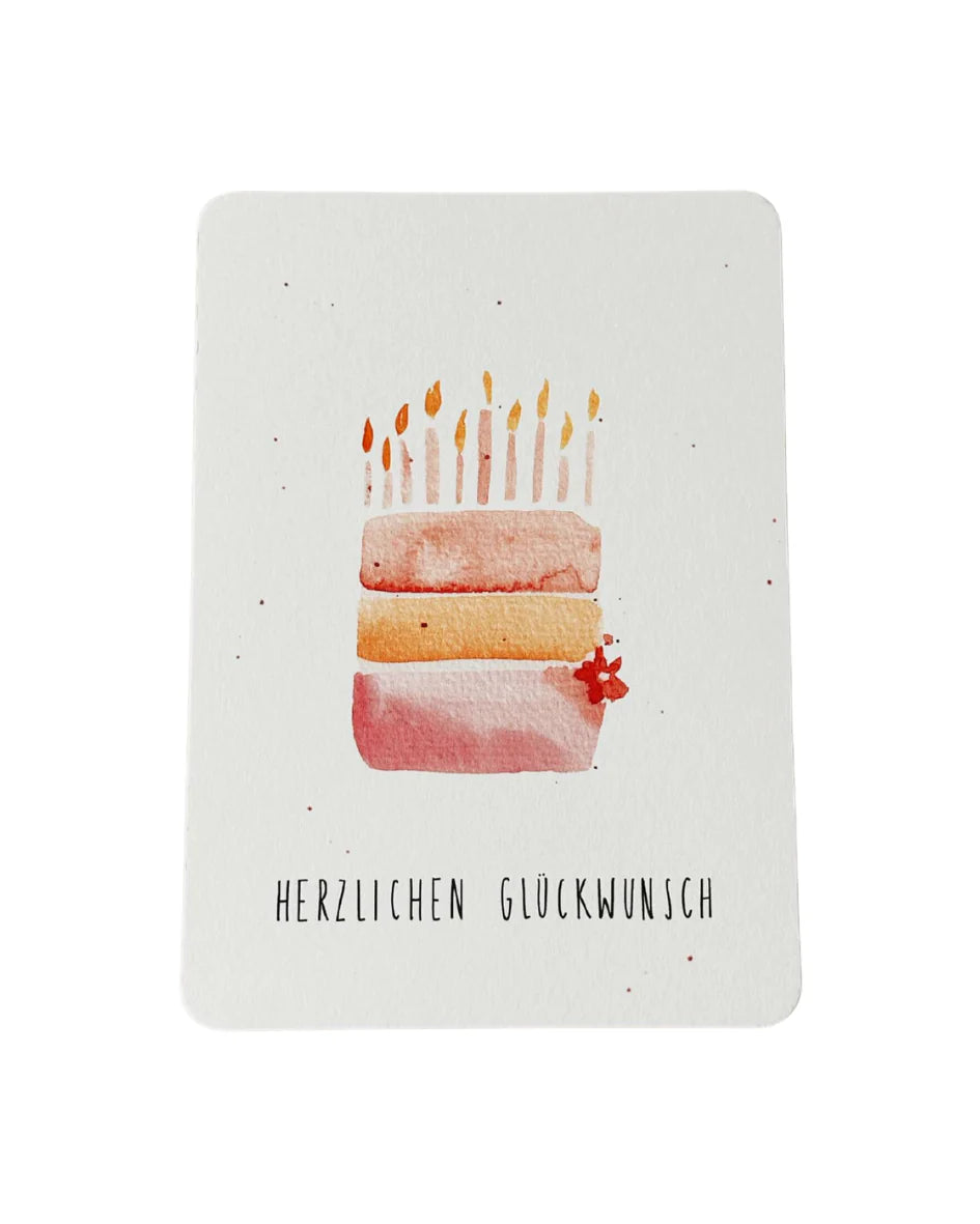 Geburtstagstorte | Postkarte | Linda Mundo