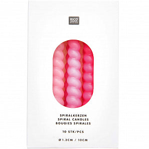 Pink Mix Spiralkerze | Rico | 10 Stk. |
