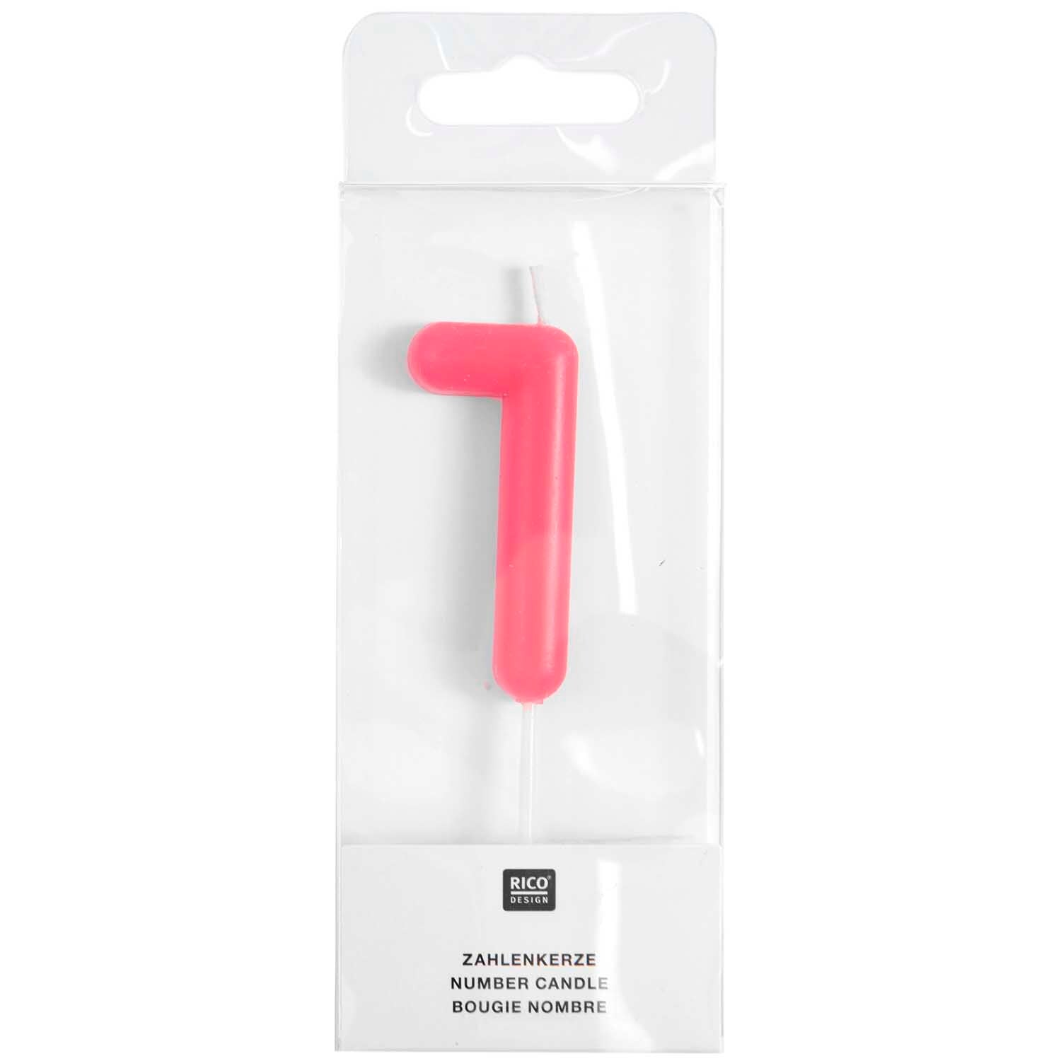 Geburtstagszahl | Zahlenkerze | Rico | NEONPINK