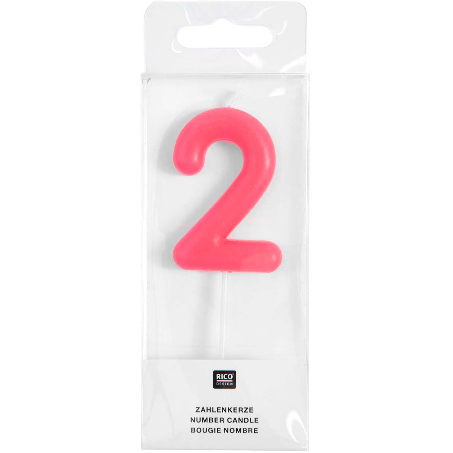 Geburtstagszahl | Zahlenkerze | Rico | NEONPINK