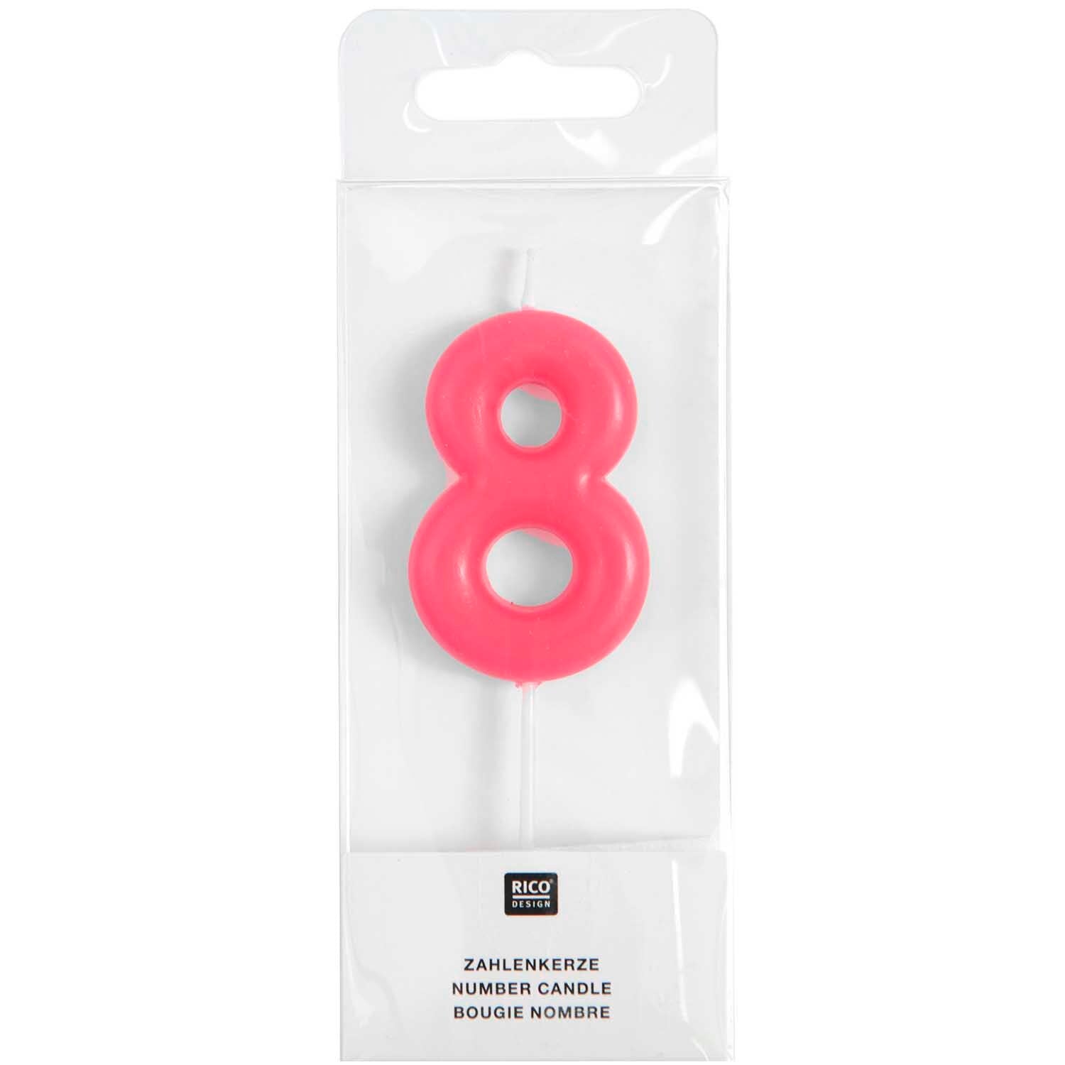 Geburtstagszahl | Zahlenkerze | Rico | NEONPINK