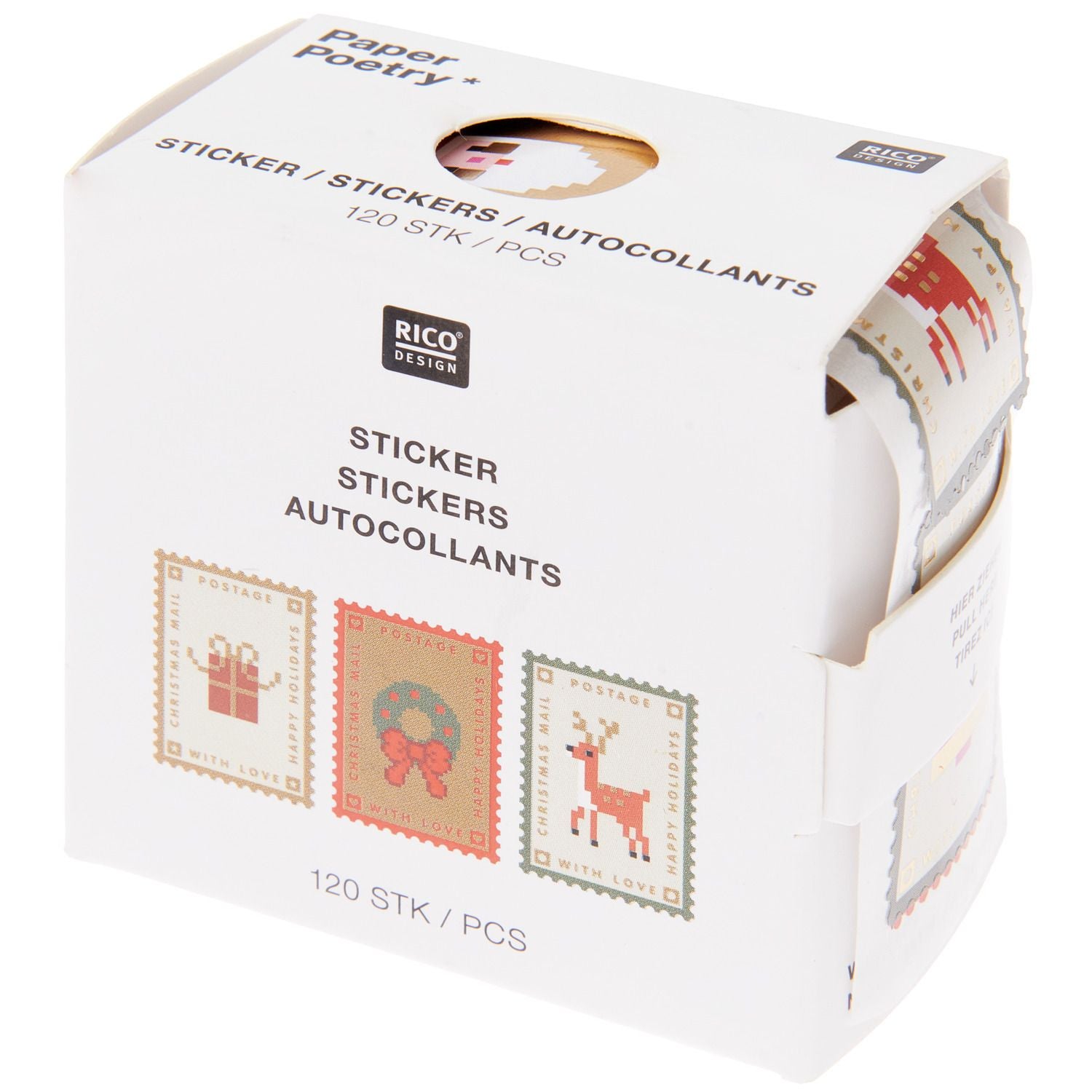 Weihnachtspost Sticker | Briefmarken |120 STÜCK | Adventskalenderfüllung