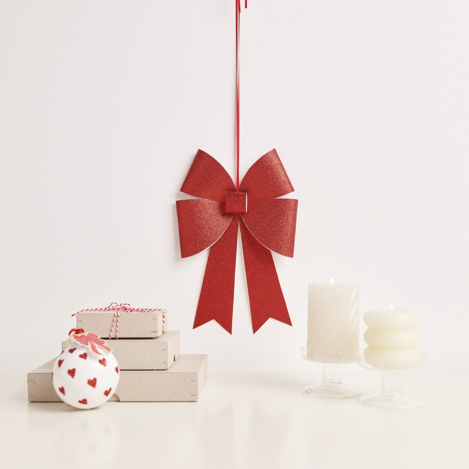 PAPER POETRY BASTELSET XL-SCHLEIFE GLITTER 20X30CM | Klassisch rot