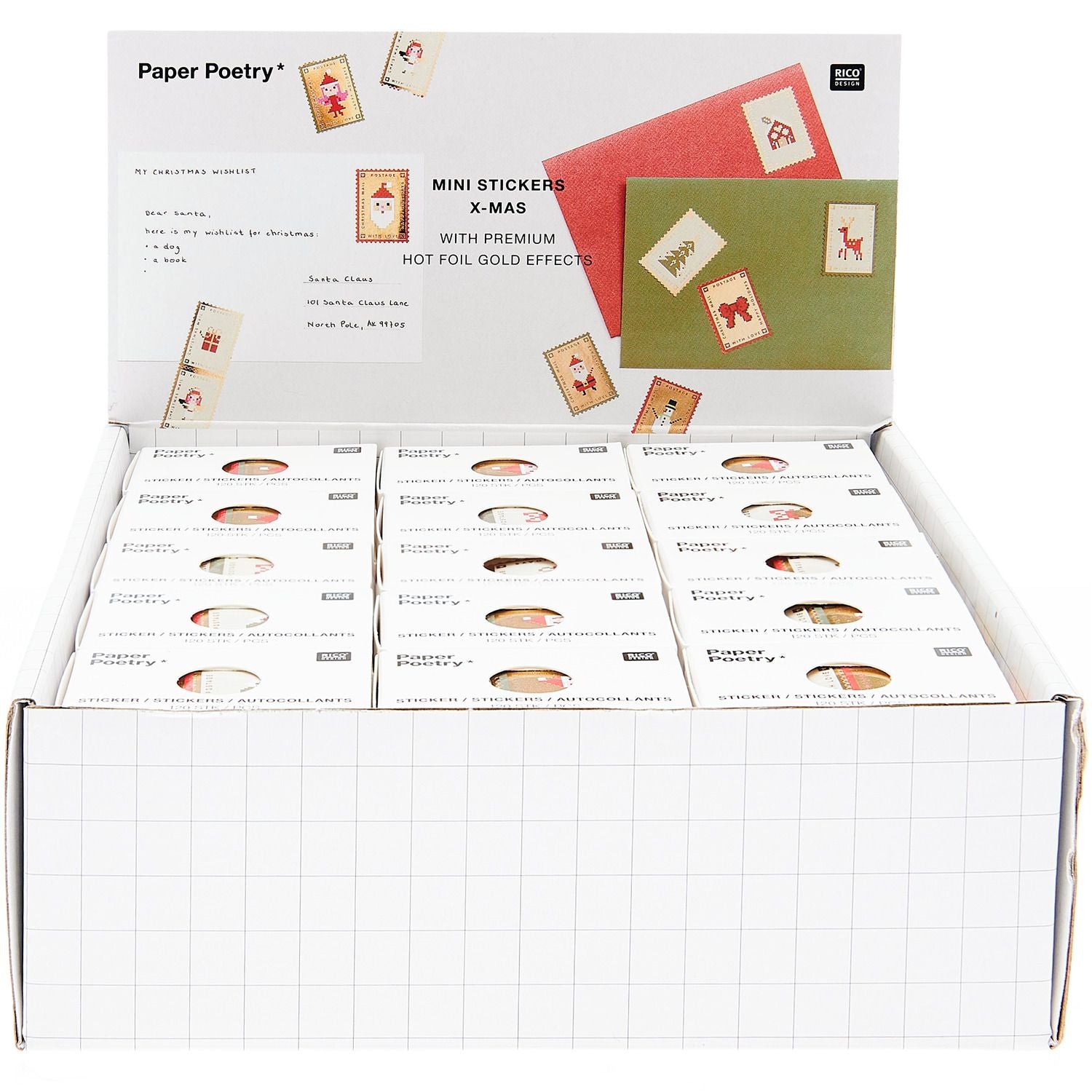 Weihnachtspost Sticker | Briefmarken |120 STÜCK | Adventskalenderfüllung