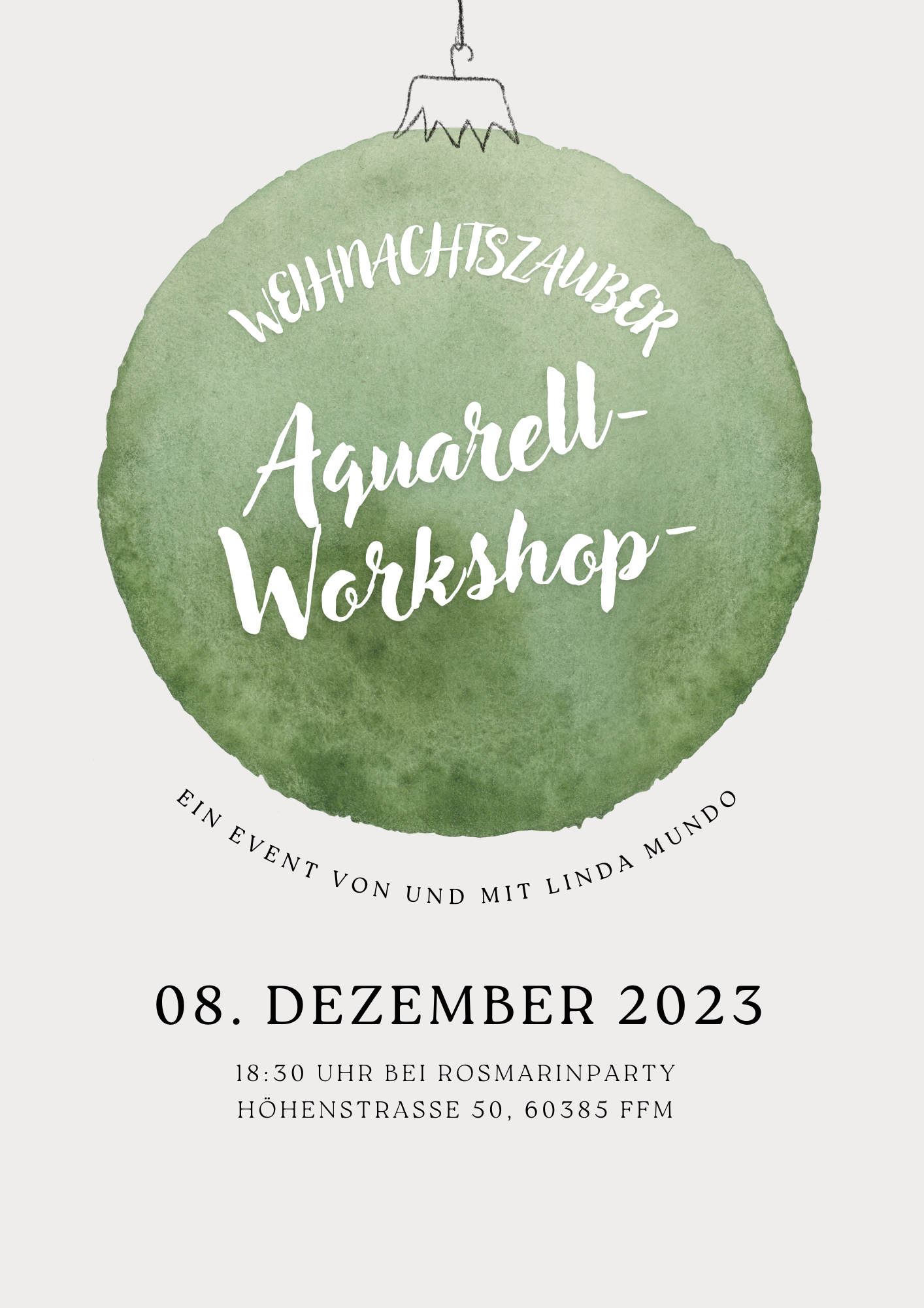Weihnachtszauber Aquarell Malkurs 08. & 18.12. | von und mit Linda Mundo