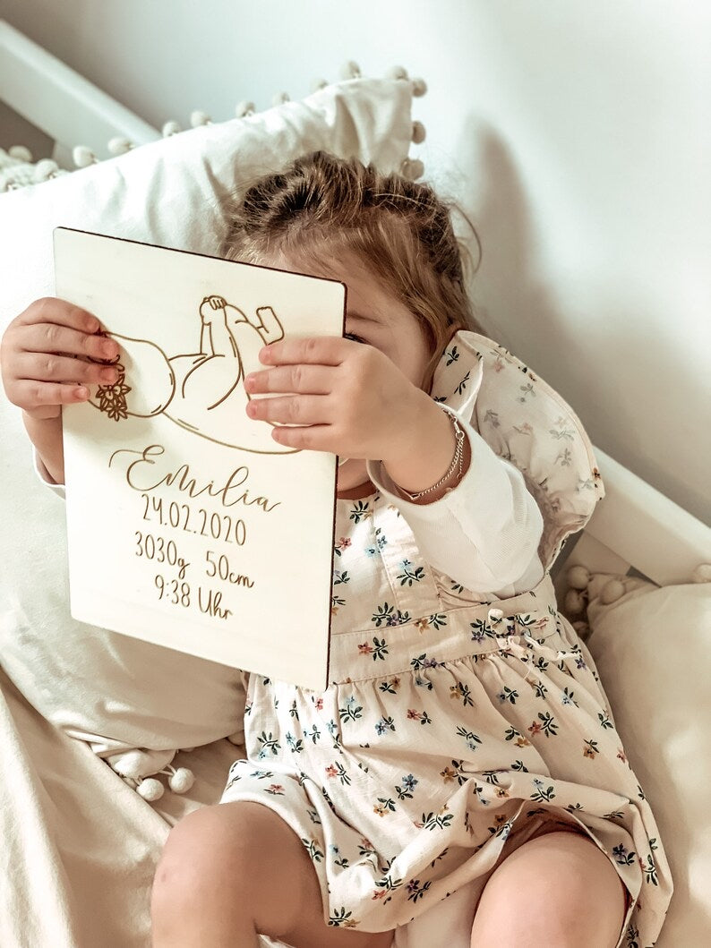 Geburtserinnerung floral | Erinnerung an die Geburt | zur Geburt