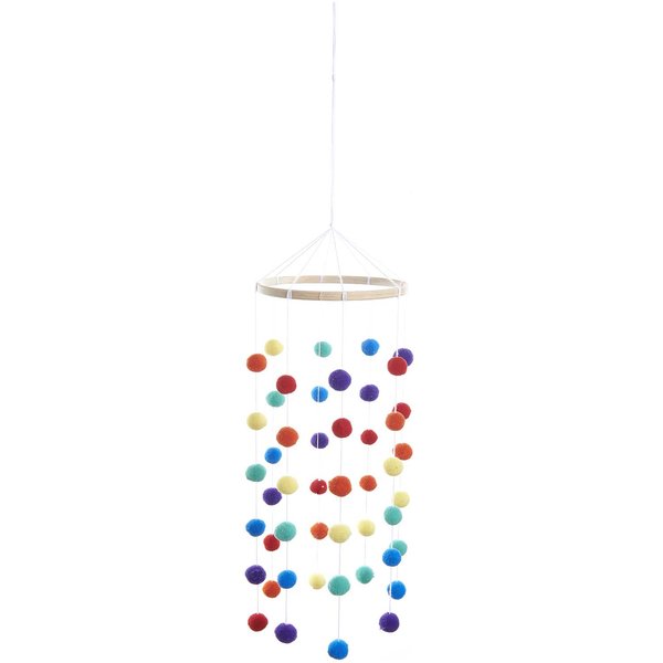 Bastelset Pompon Mobile | zur Geburt | Regenbogen
