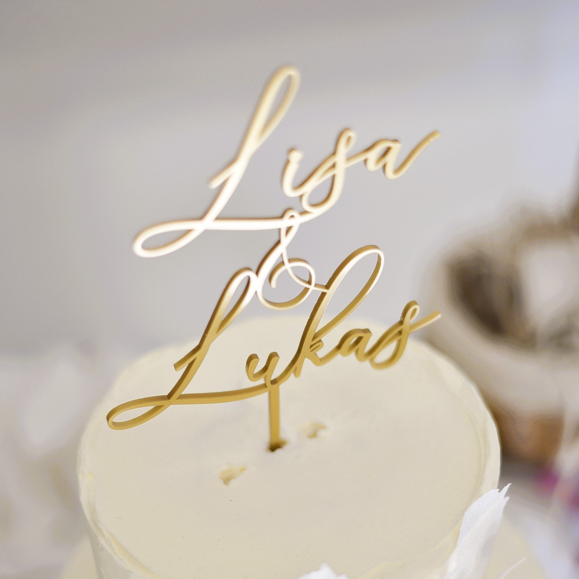 Hochzeitstopper | Bsp: Lisa & Lukas | Caketopper | aus Acryl oder Holz
