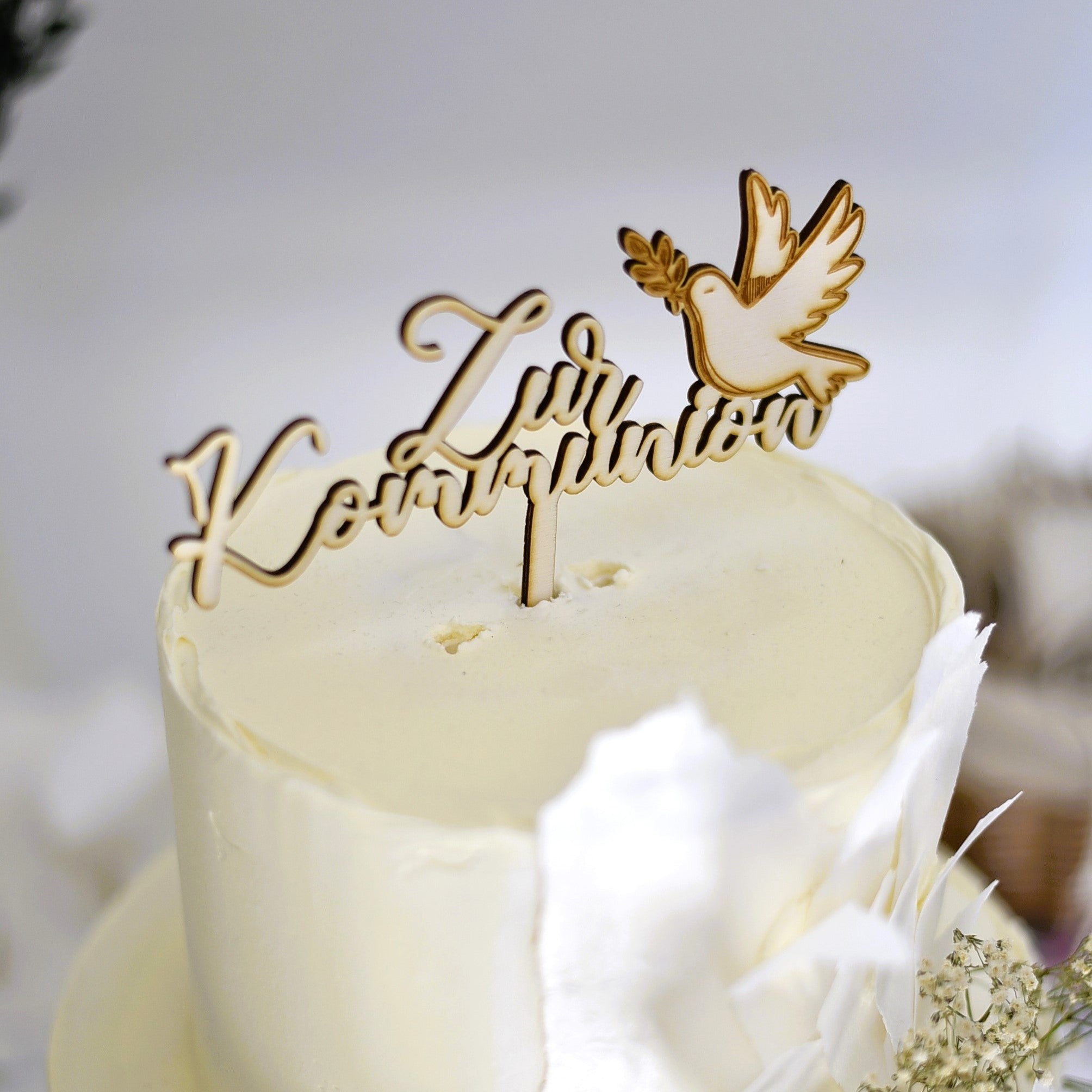 zur Kommunion | Caketopper aus Holz