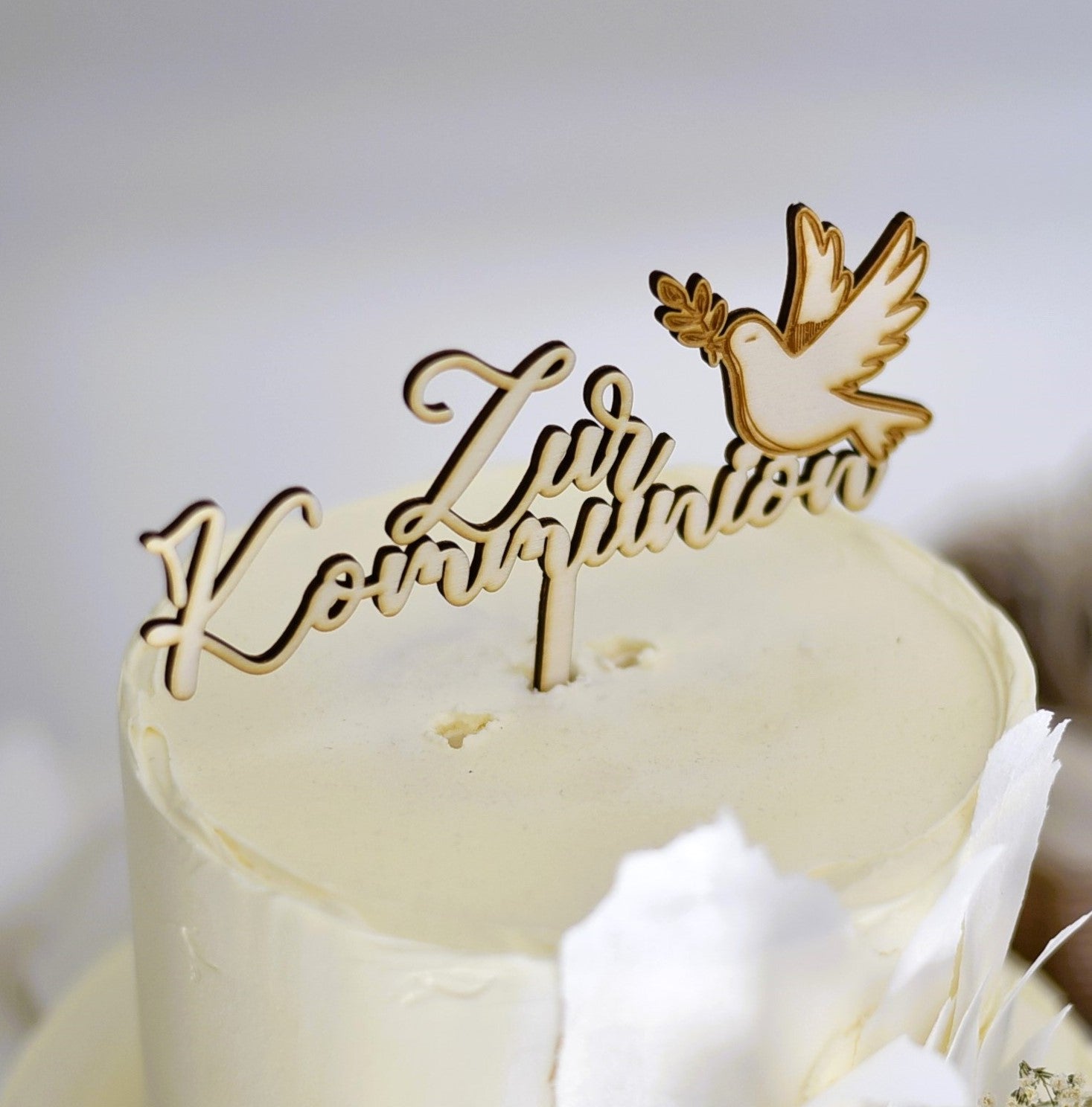 zur Kommunion | Caketopper aus Holz