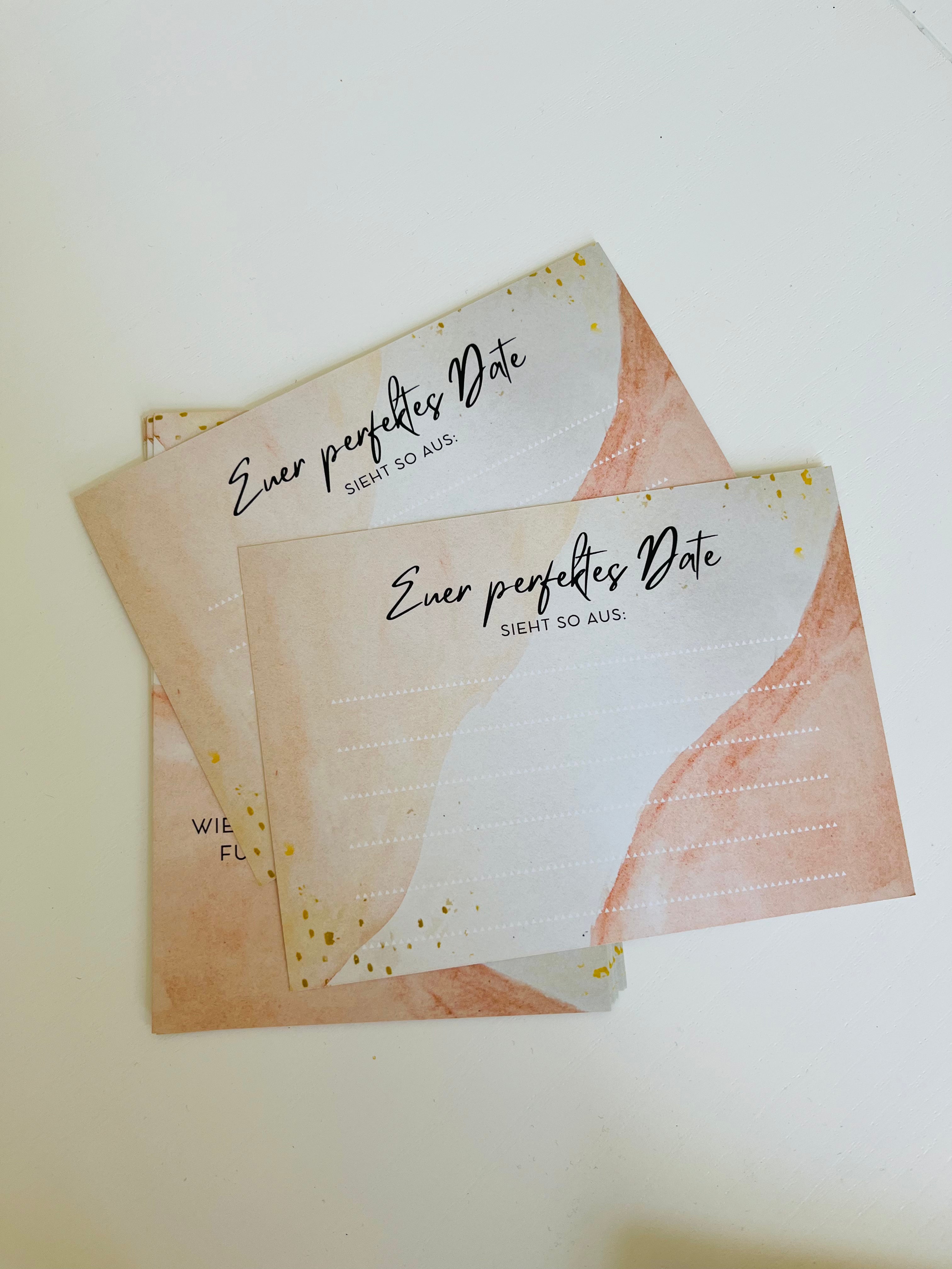 Zeit zu zweit | Ausfüllkarten mit Beispielen | als Hochzeitsgeschenk