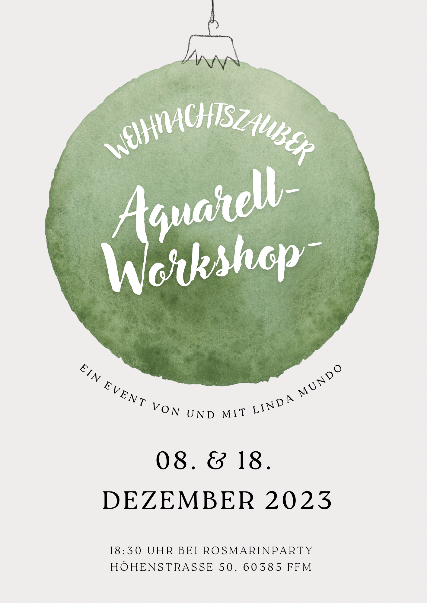 Weihnachtszauber Aquarell Malkurs 08. & 18.12. | von und mit Linda Mundo