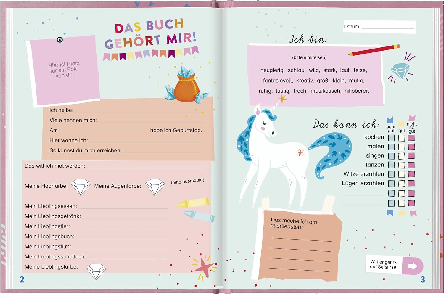 Meine Schulfreunde (Einhorn) | Freundebuch für die Grundschule