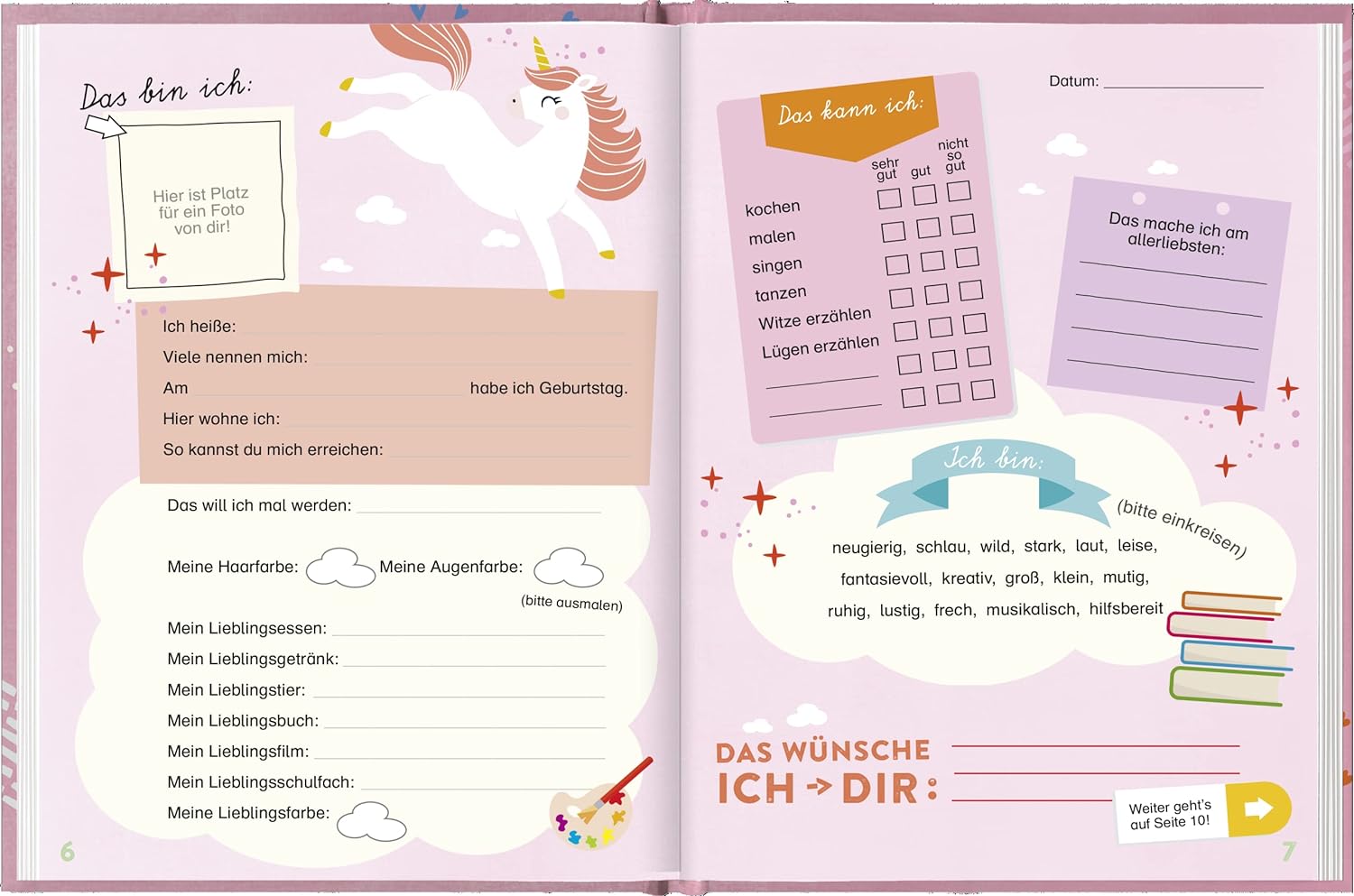 Meine Schulfreunde (Einhorn) | Freundebuch für die Grundschule