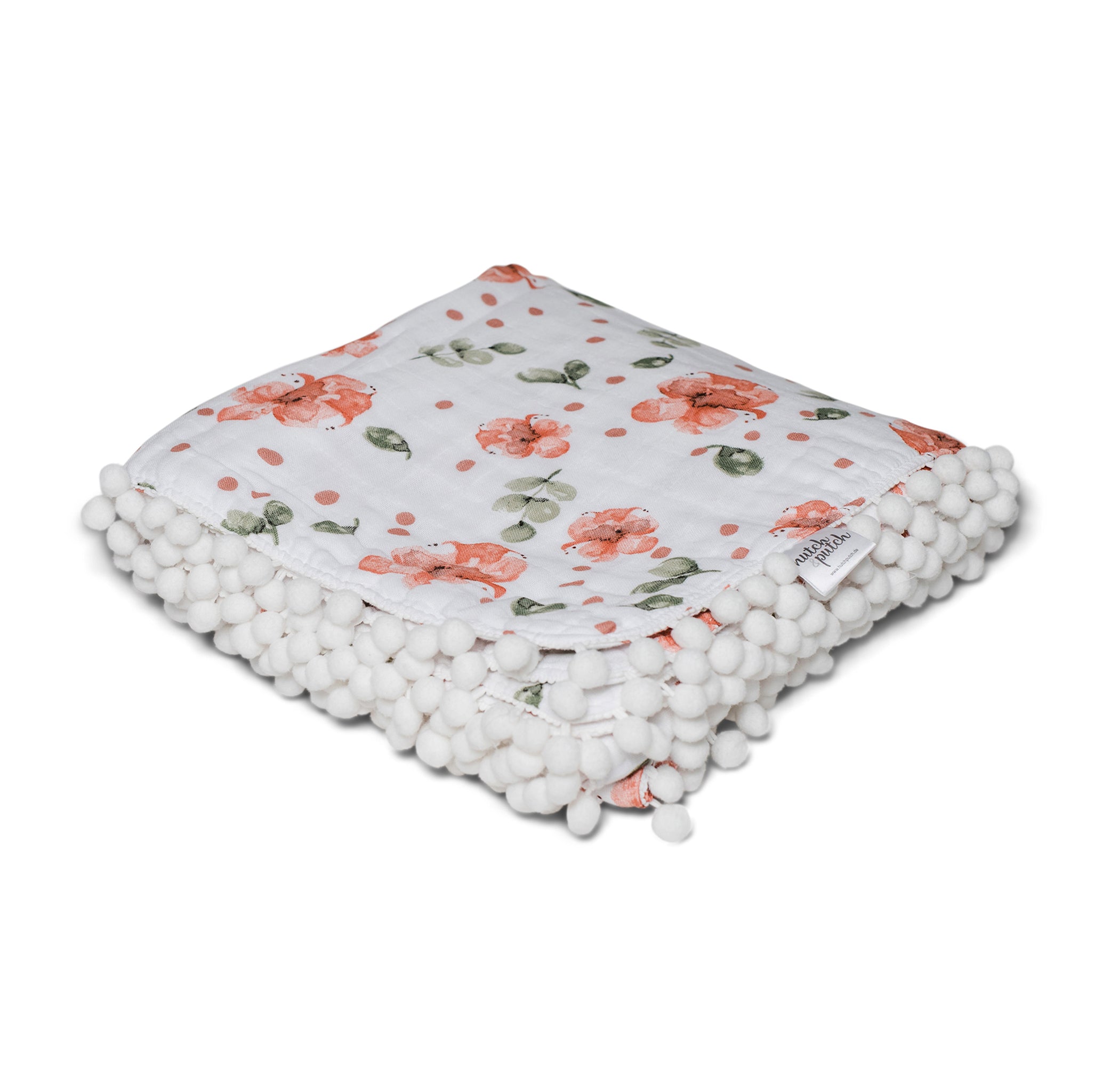 Babydecke mit Pompons | zur Geburt | Lebensbegleiter