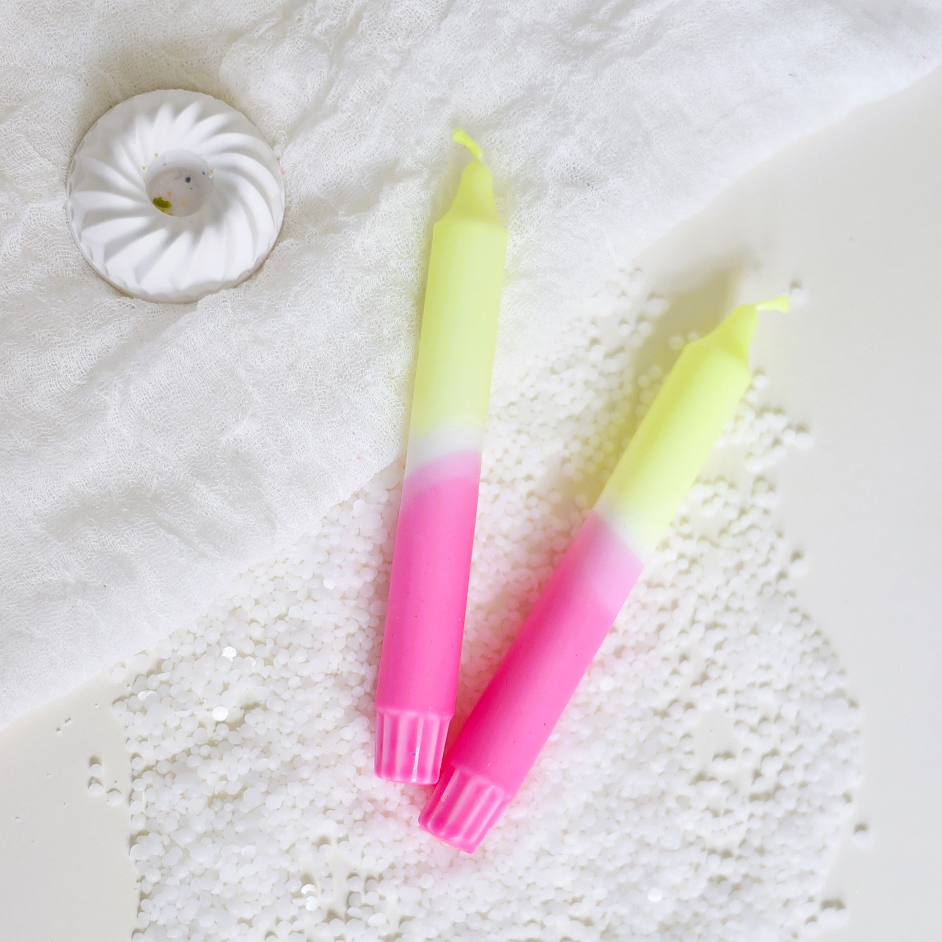 Dip Dye Kerze Neon | Handmade by Rosmarinparty
