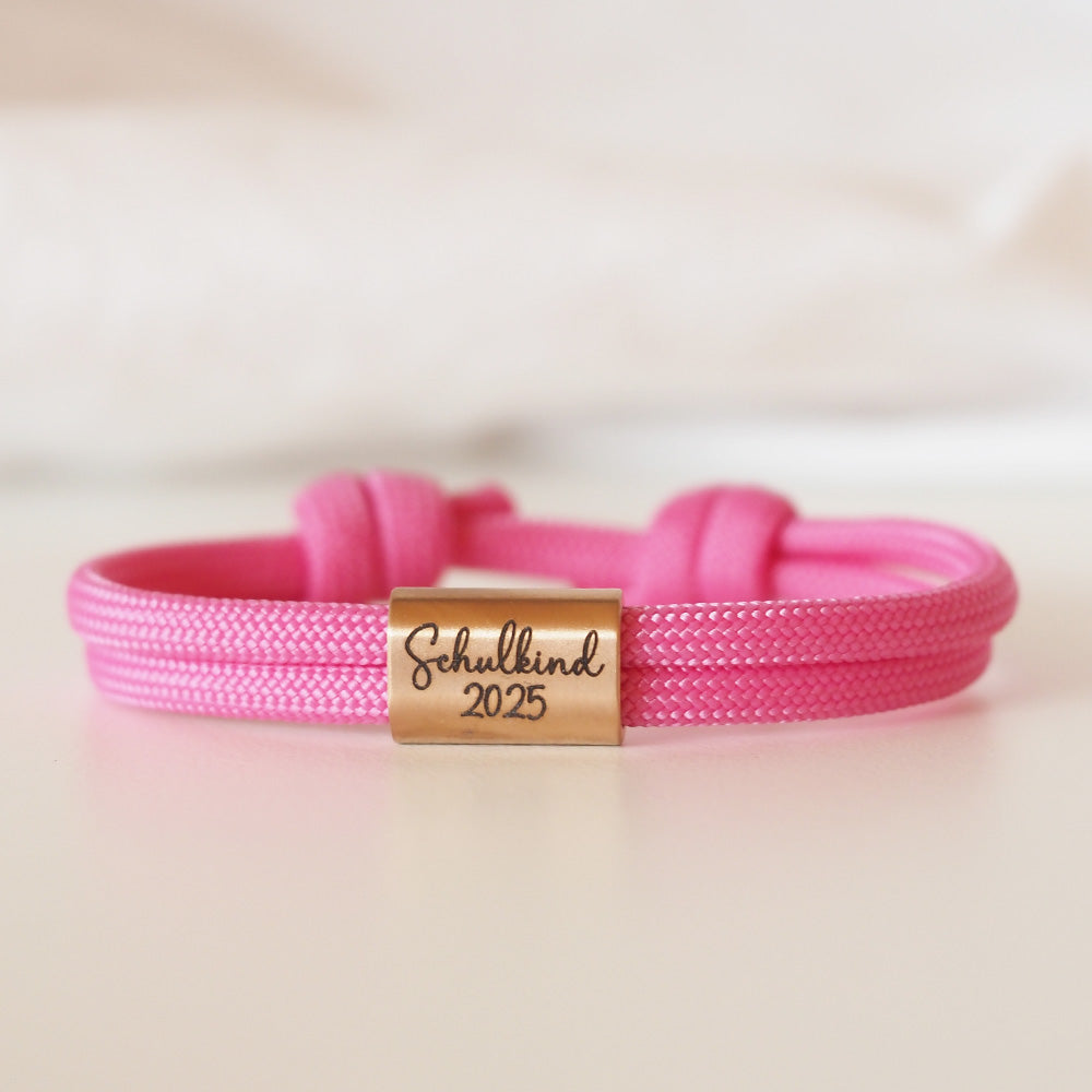 Segeltauarmband Schulkind 2025 rosa | mygreta