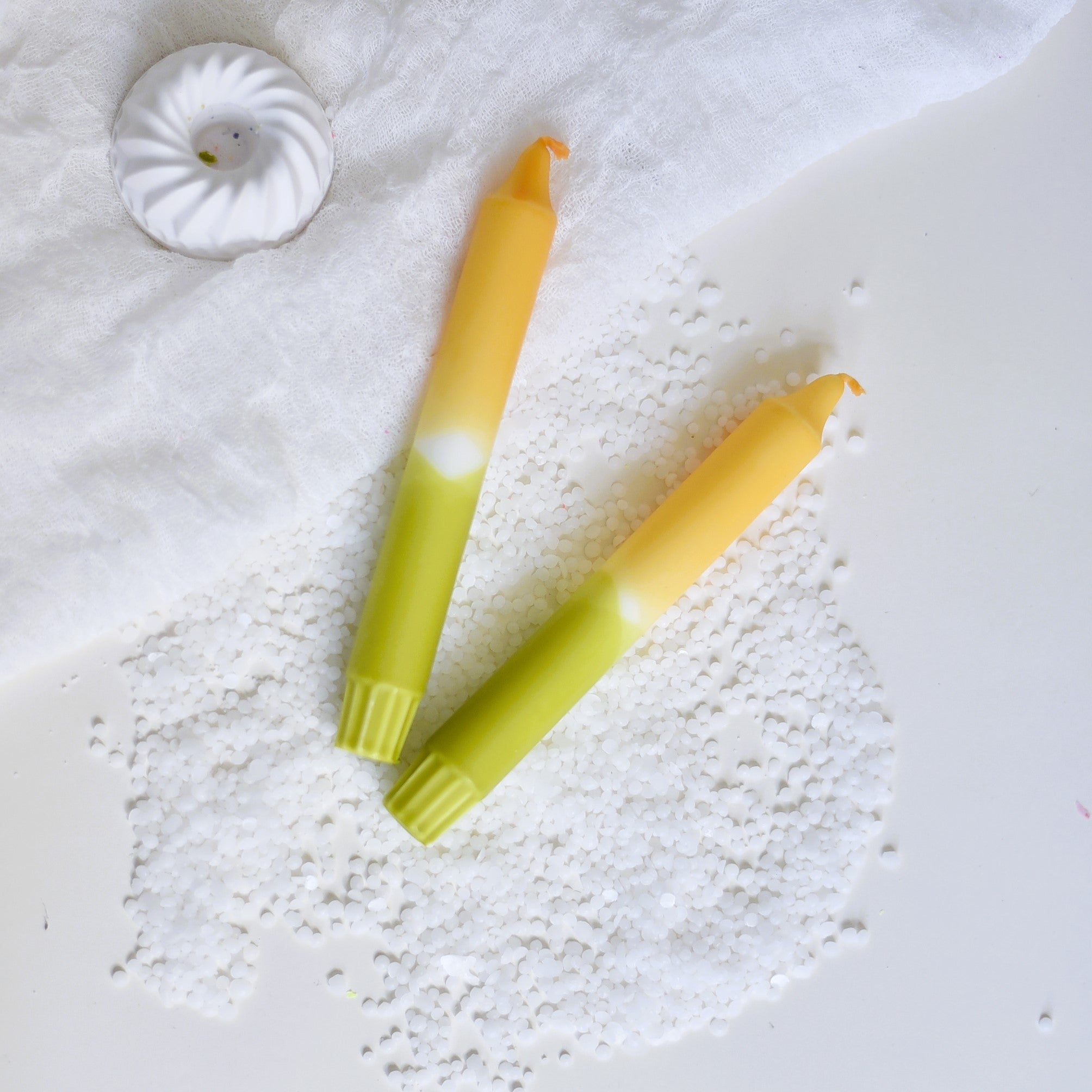 Dip Dye Kerze "Yellowgreen" | Handmade by Rosmarinparty