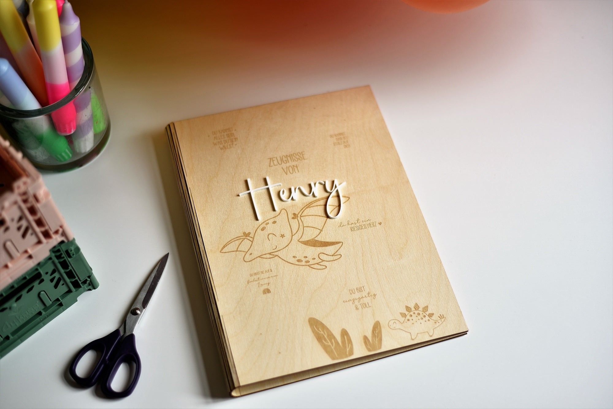 Zeugnismappe Dino | zur Einschulung | Schultüte | Schulstart