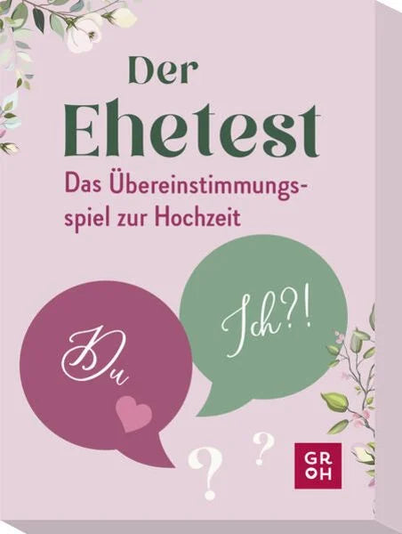 Der Ehetest | Geschenk zur Verlobung | Spiel für die Hochzeit