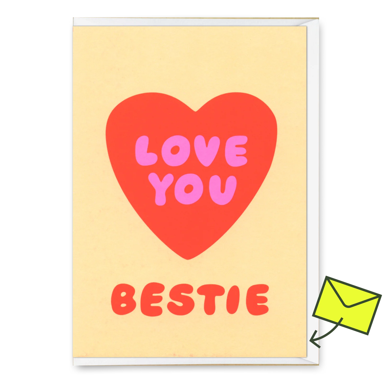 Grußkarte "Love you, Bestie" | Schöne Freundschafts-Klappkarte