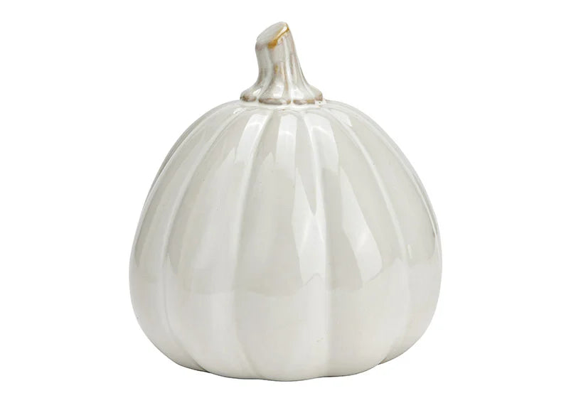Dekokürbis | weiß glänzend | 9x9x9cm