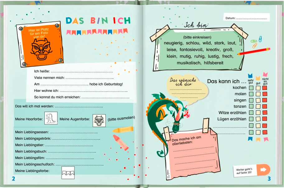 Meine Schulfreunde (Drachen) | Das Freundebuch zum Ausfüllen