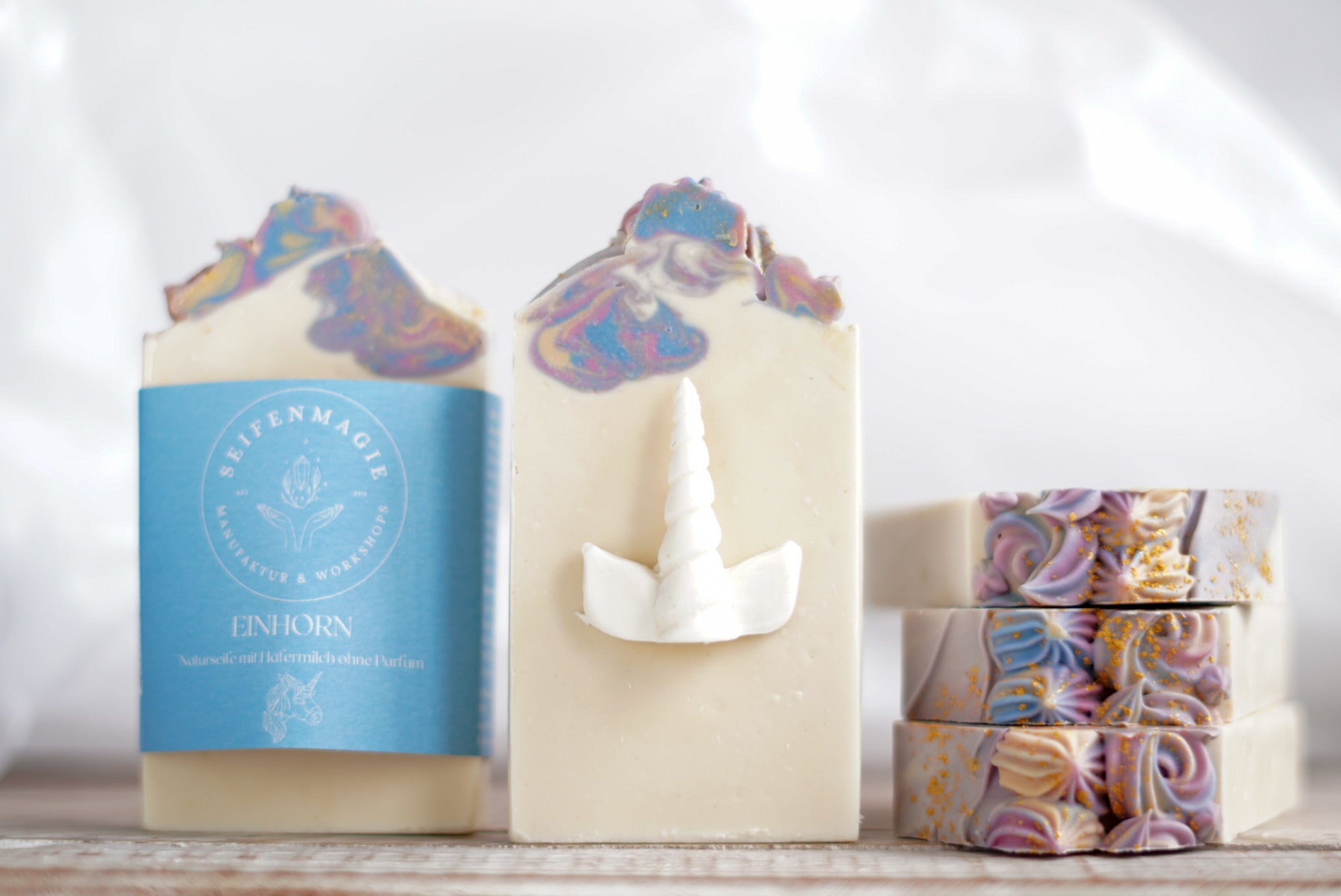 Naturseife mit Einhorn | Hafermilch | Parfümfrei| Seifenmagie | Naturseife