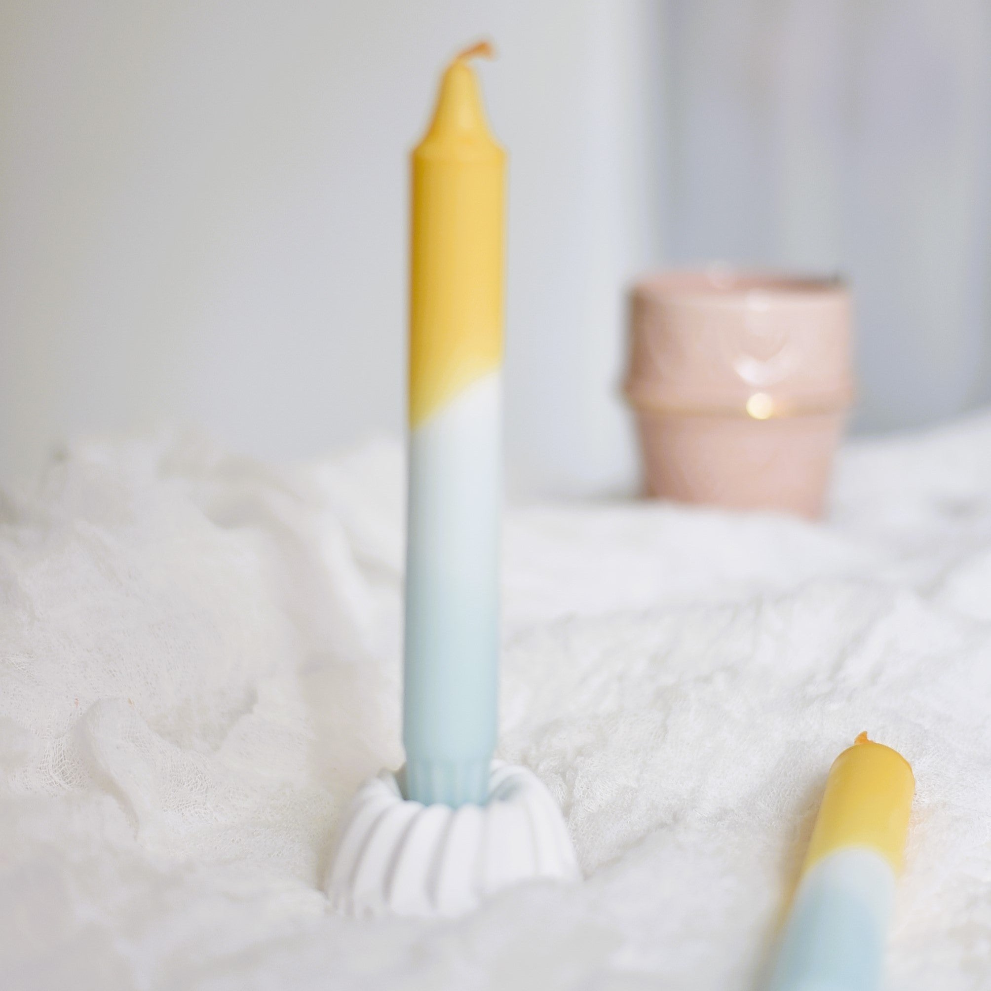 Dip Dye Kerze "sky" | Handmade by Rosmarinparty