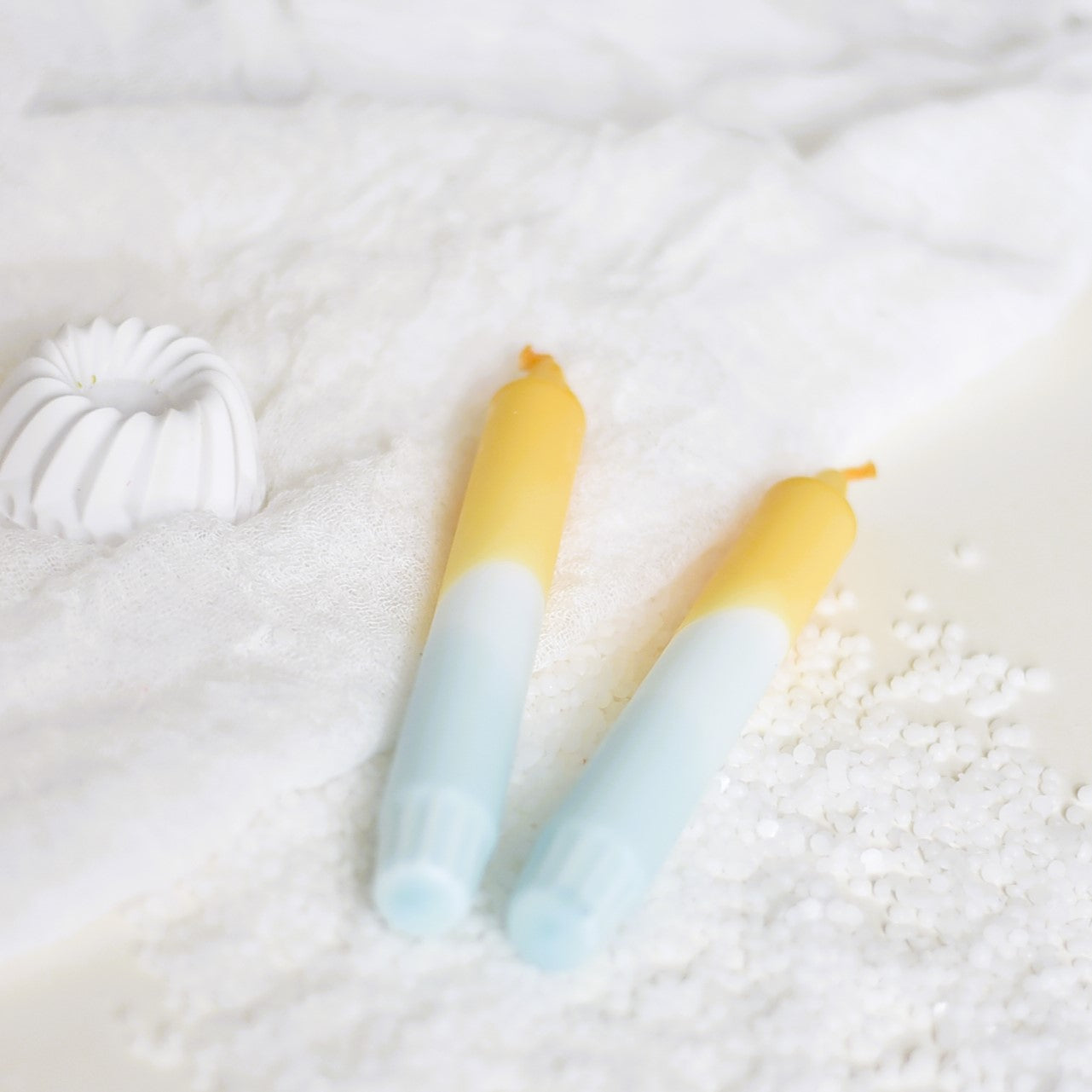 Dip Dye Kerze "sky" | Handmade by Rosmarinparty