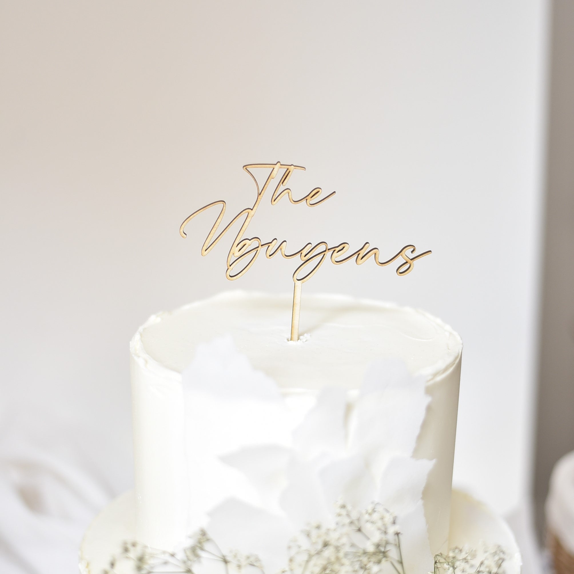 Hochzeitstopper | Nachname | Caketopper | aus Holz