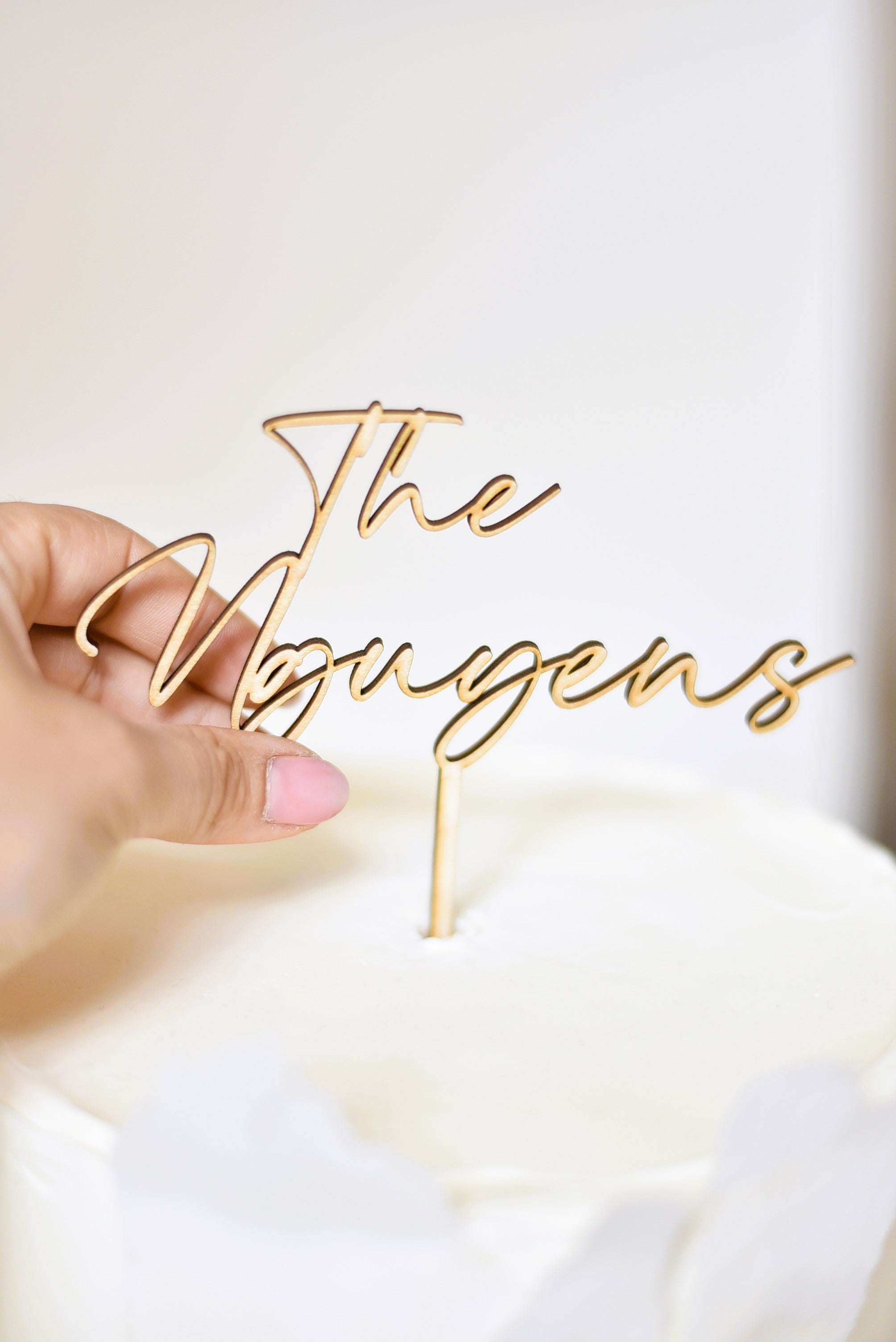 Hochzeitstopper | Nachname | Caketopper | aus Holz