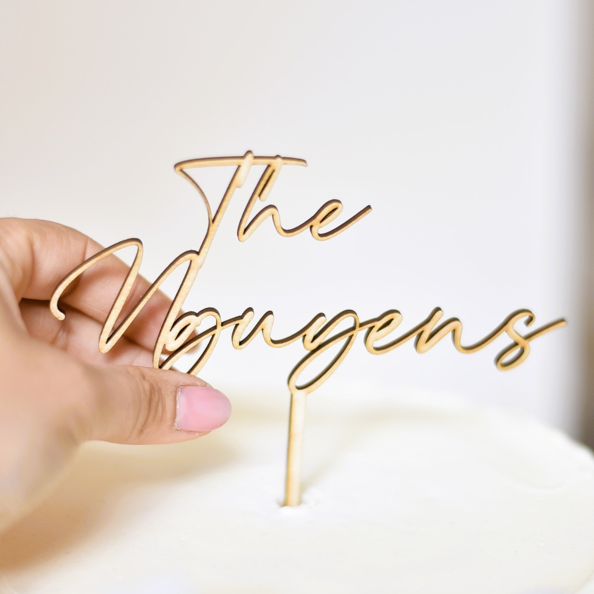 Hochzeitstopper | Nachname | Caketopper | aus Holz