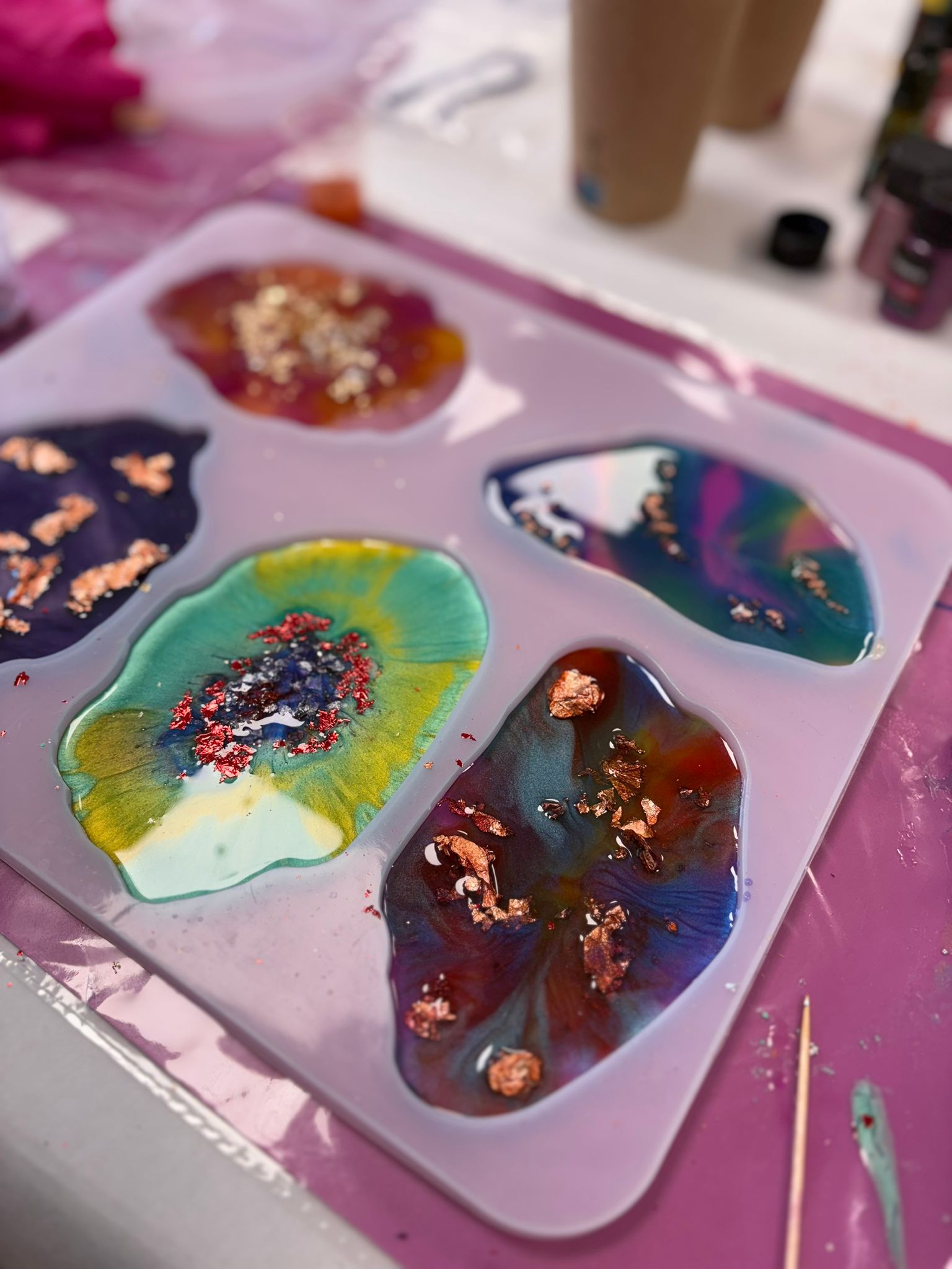 Epoxidharz-Workshop | Tabletts/ Untersetzer-Workshop | eigene Formen