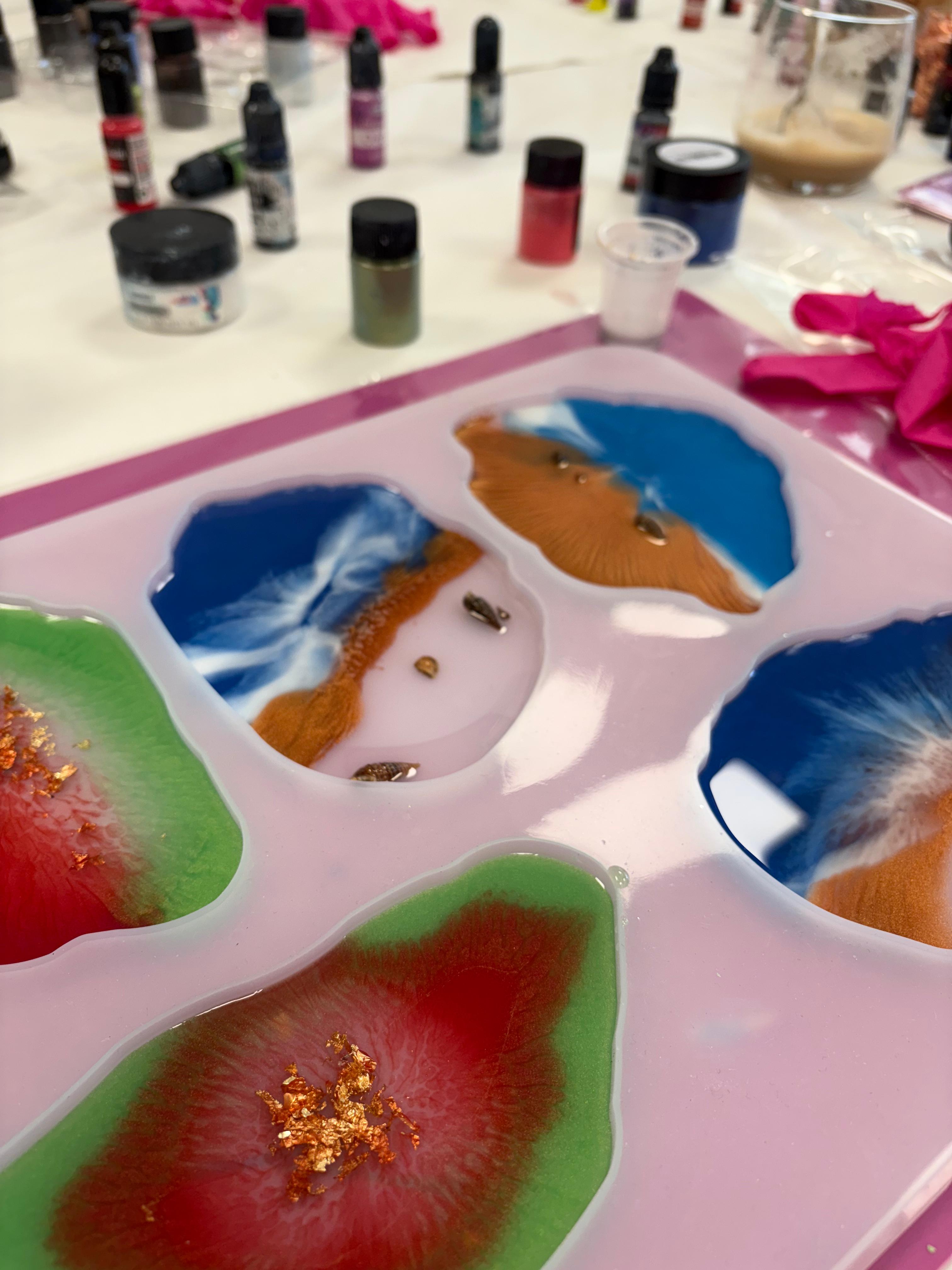 Epoxidharz-Workshop | Tabletts/ Untersetzer-Workshop | eigene Formen