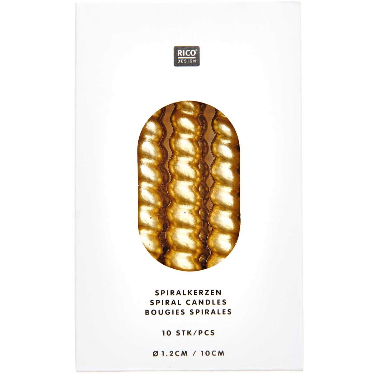 Spiralkerze | Rico | 10 Stk. | Gold