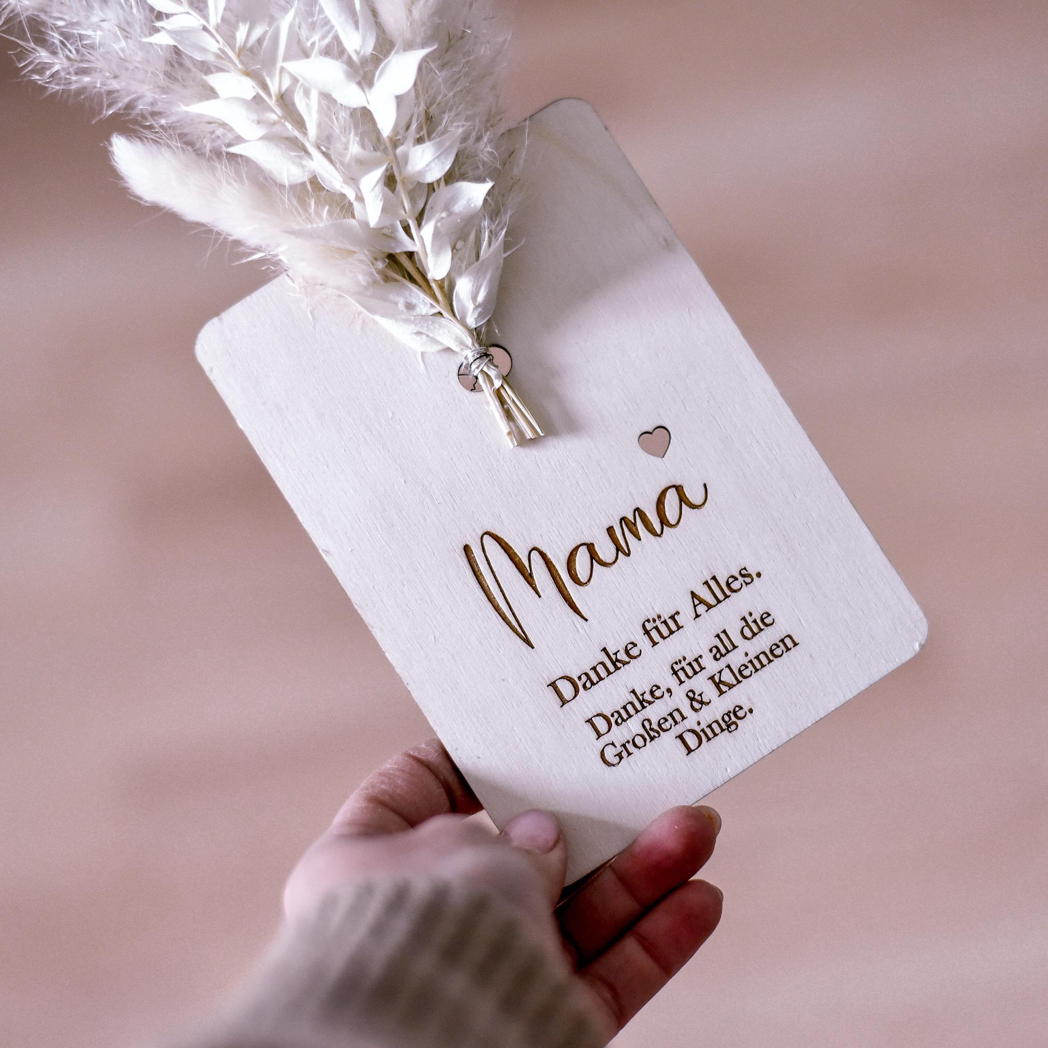 Postkarte aus Holz für Mama | zum Muttertag