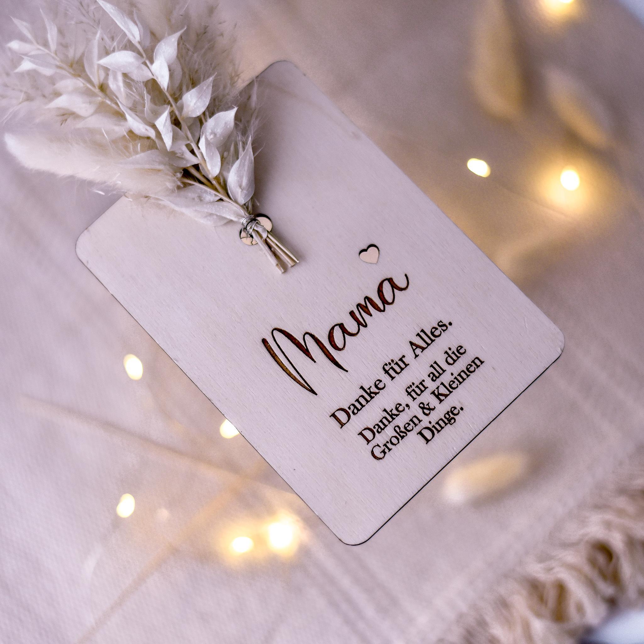 Postkarte aus Holz für Mama | zum Muttertag