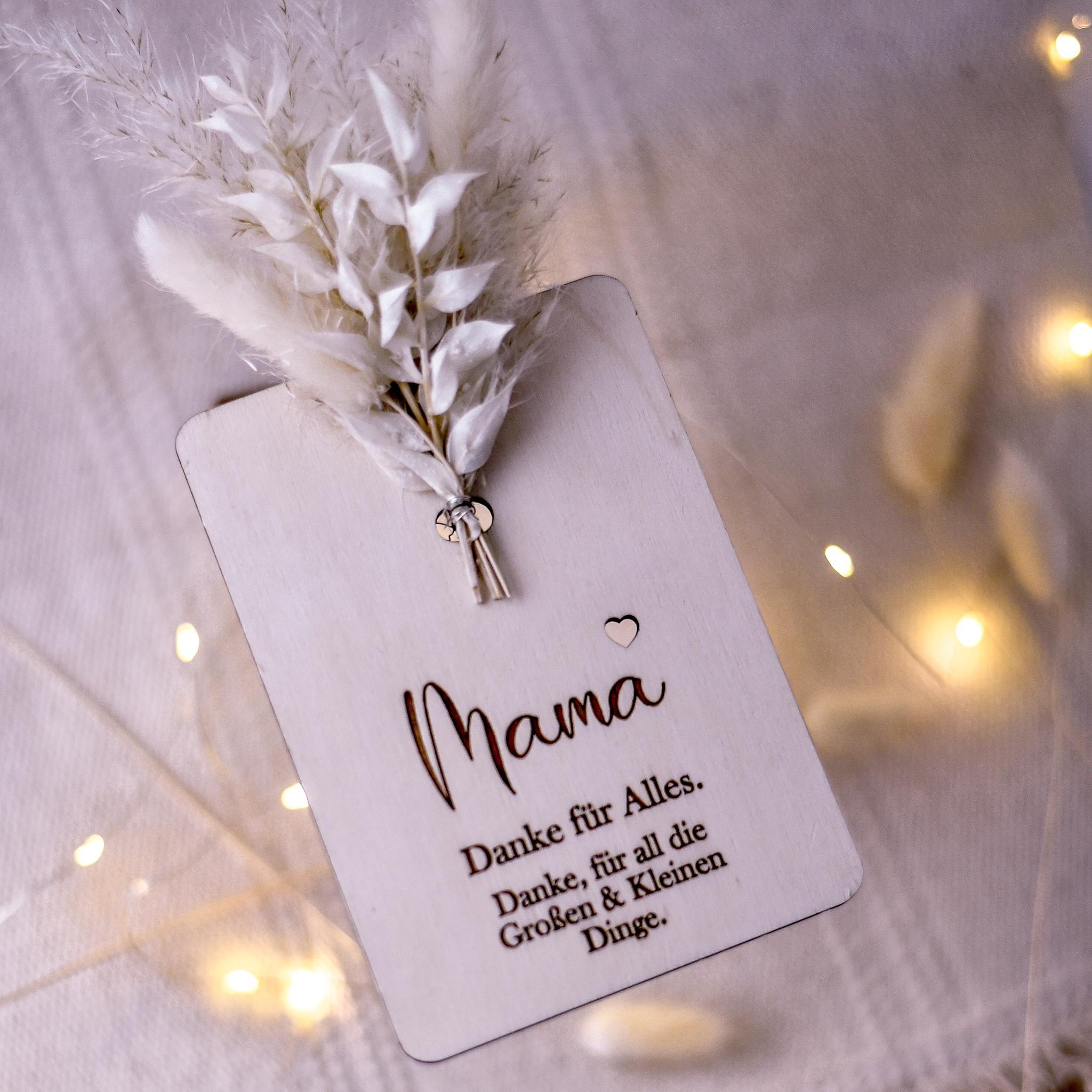 Postkarte aus Holz für Mama | zum Muttertag