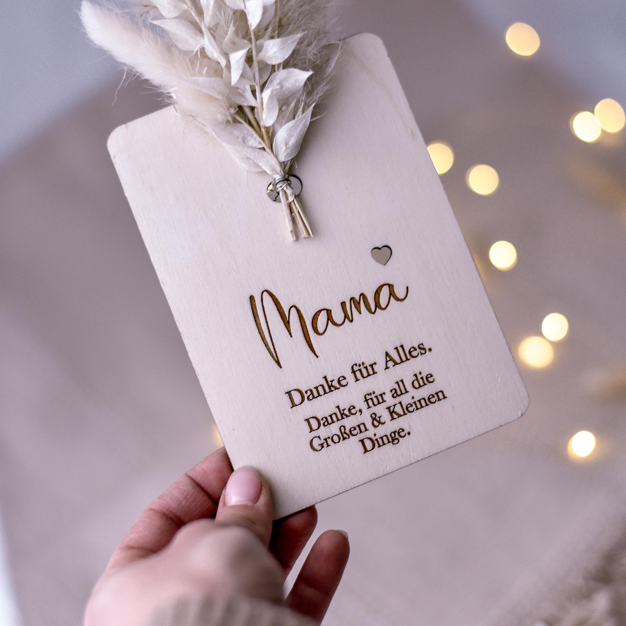 Postkarte aus Holz für Mama | zum Muttertag