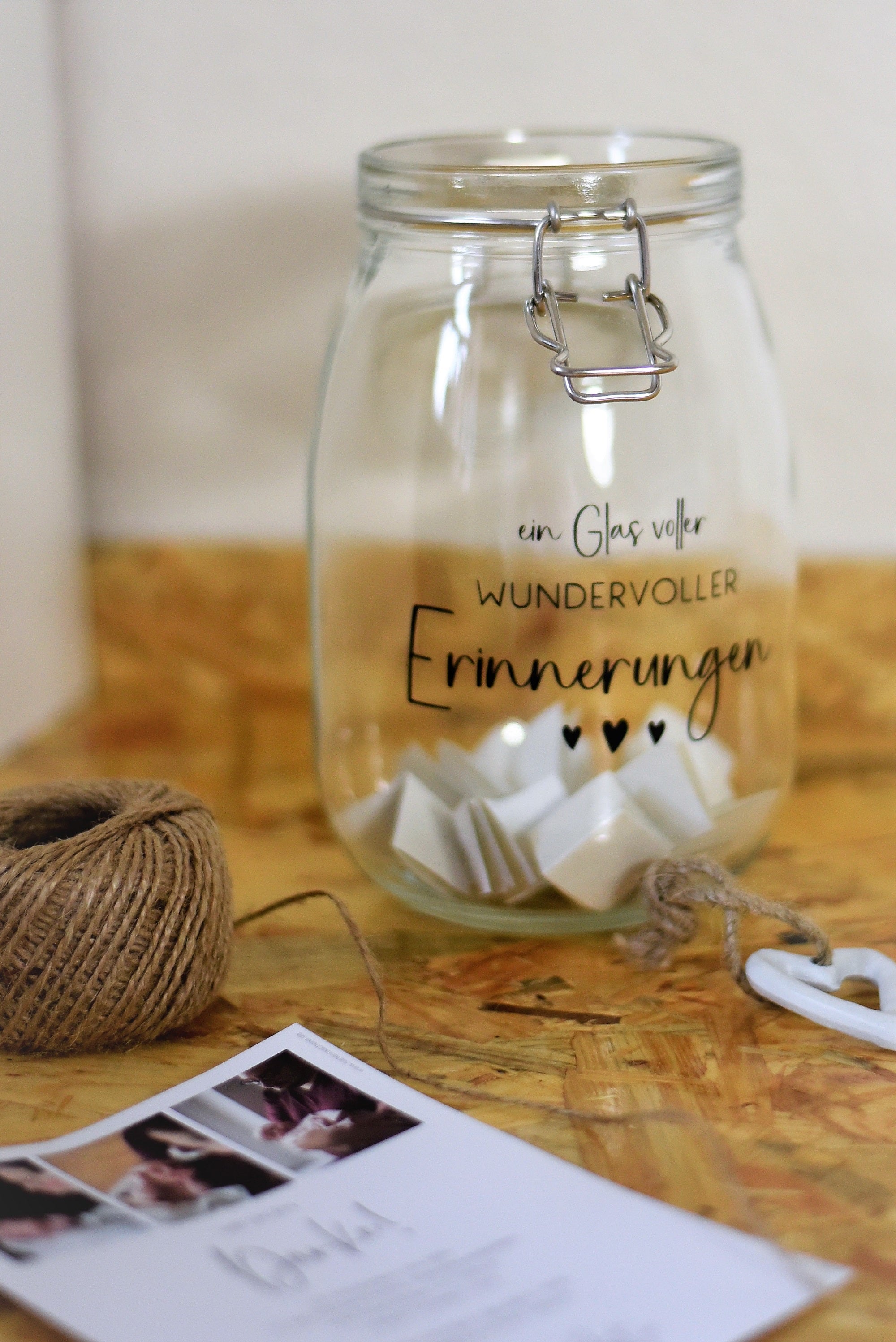 2er Set Sticker | Glas voller Erinnerungen | Momente | Emotionen verschenken | Erinnerungen sammeln