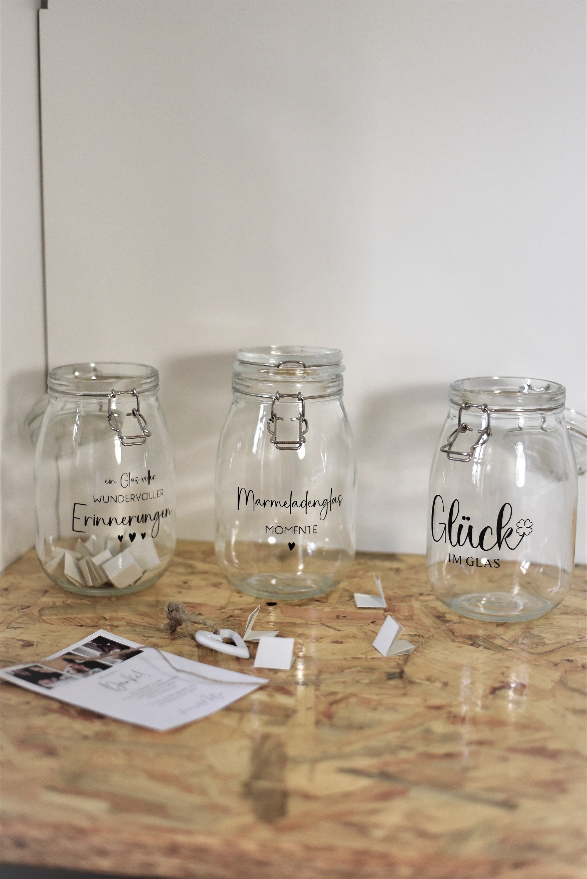 2er Set Sticker | Glas voller Erinnerungen | Momente | Emotionen verschenken | Erinnerungen sammeln