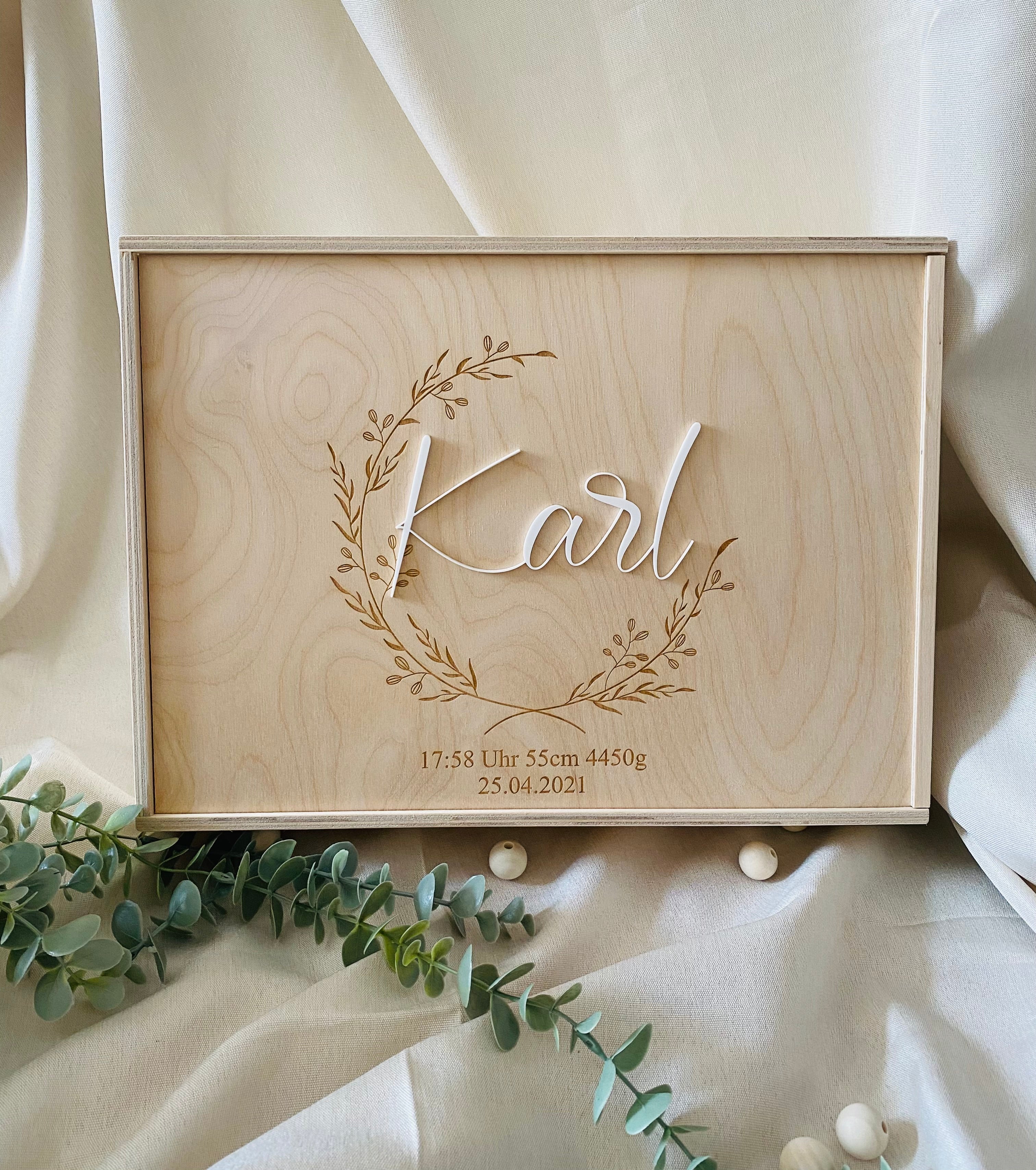 Erinnerungskiste zur Geburt | Klassisch