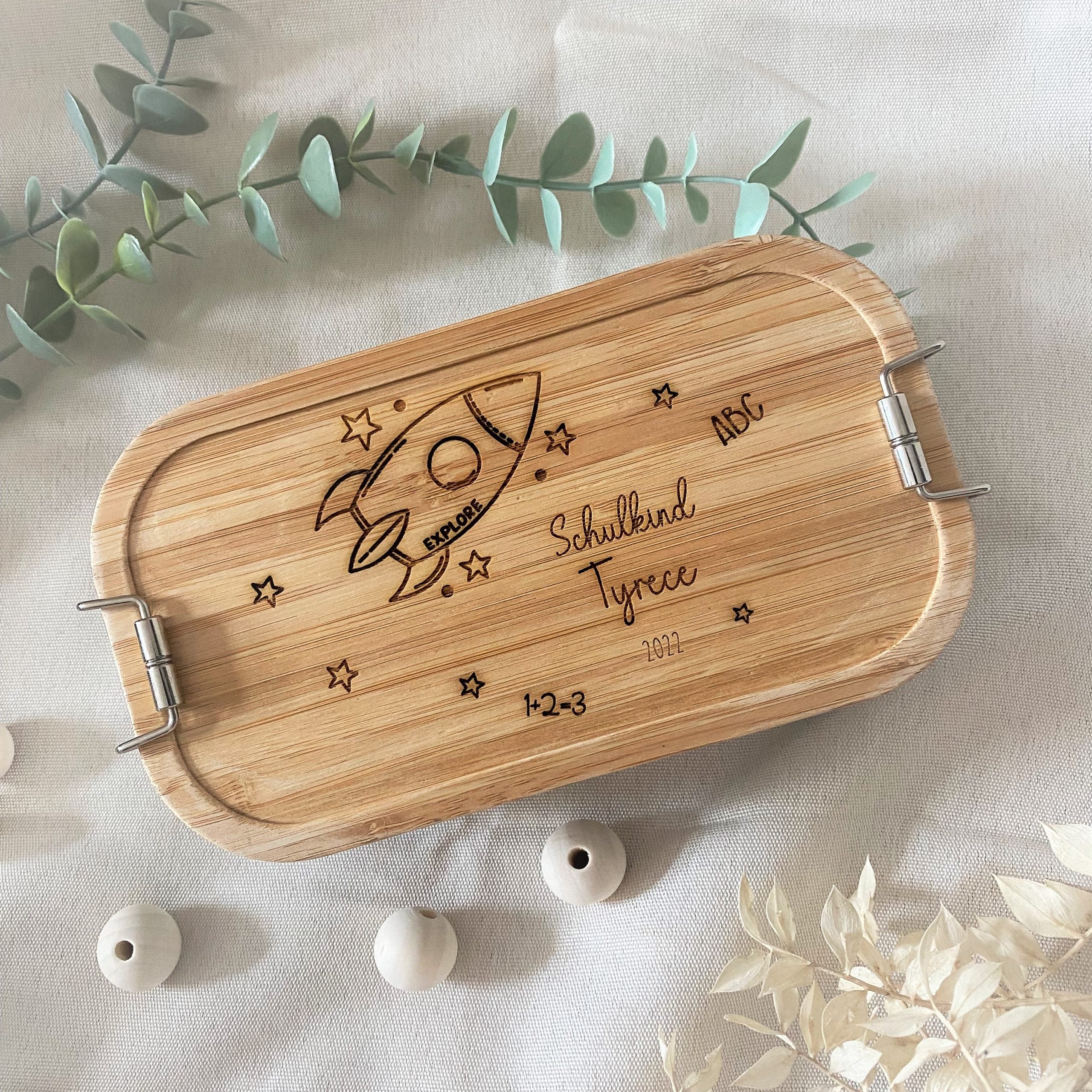 Personalisierte Brotdose | Schulstart | Einschulung | Rakete und Sterne