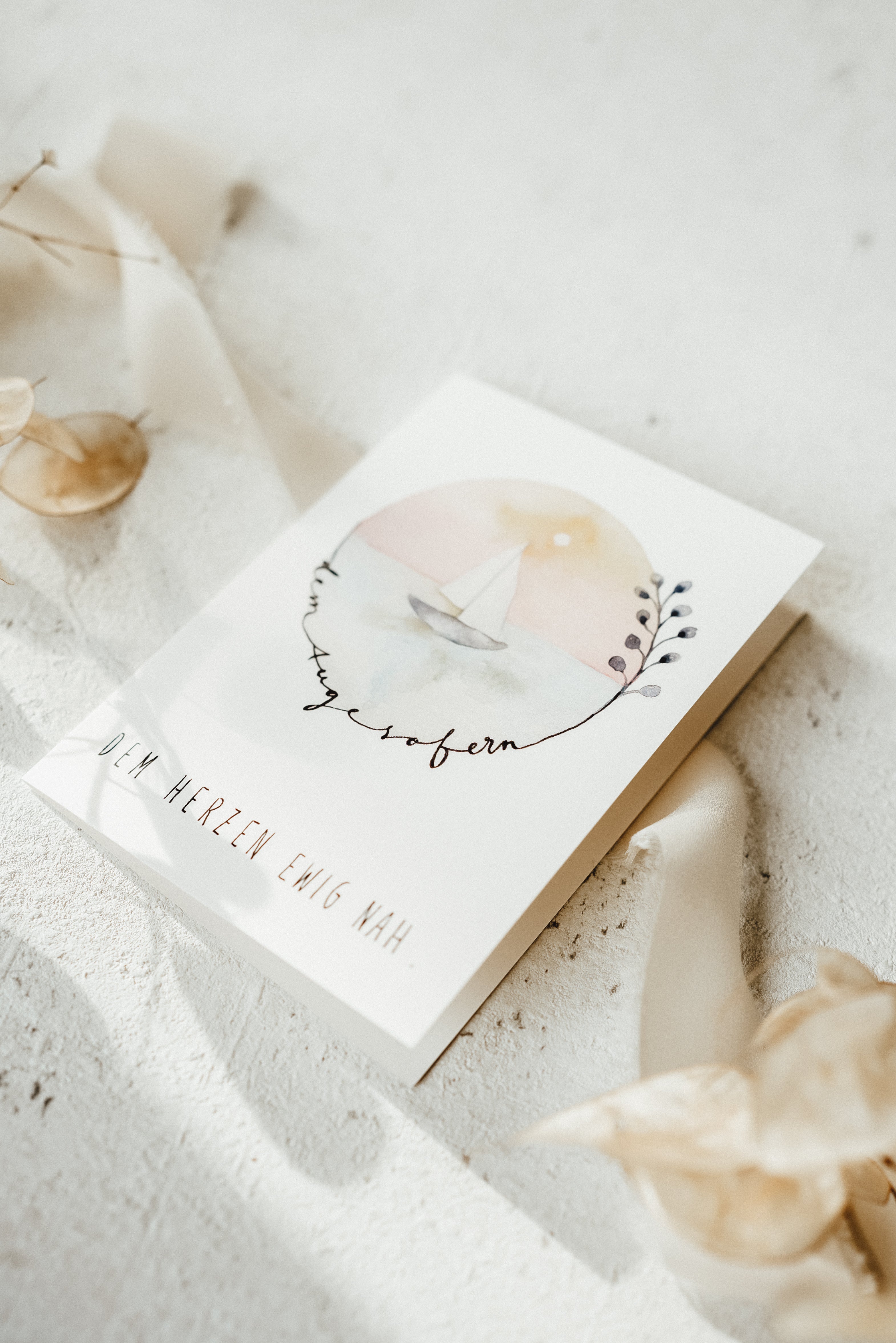 Dem Auge so fern, dem Herzen ewig nah| Klappkarte mit Umschlag | Trauer | Linda Mundo