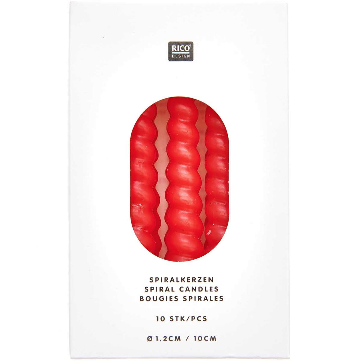 Spiralkerze | Rico | 10 Stk. | Rot