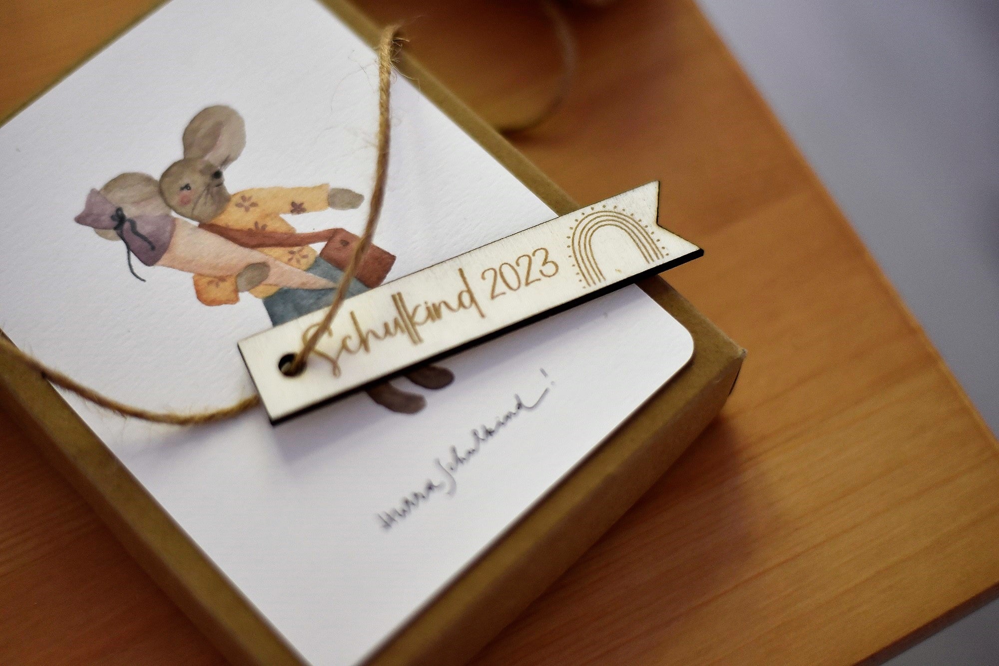 Geschenkanhänger Schulkind 2023 | Wimpelanhänger | Geschenkverpackung