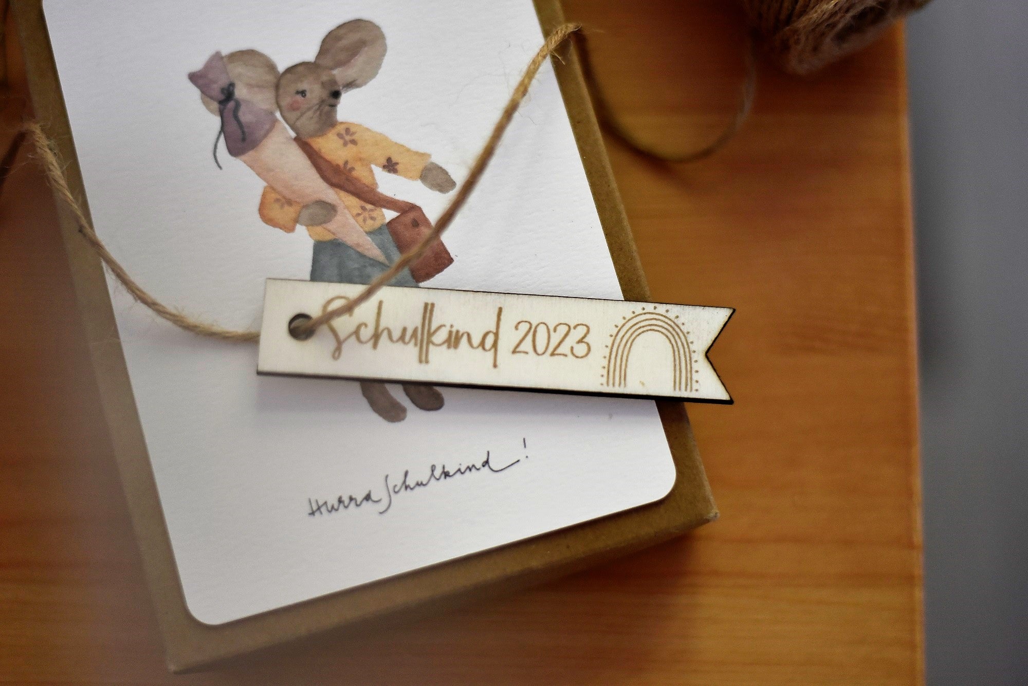 Geschenkanhänger Schulkind 2023 | Wimpelanhänger | Geschenkverpackung